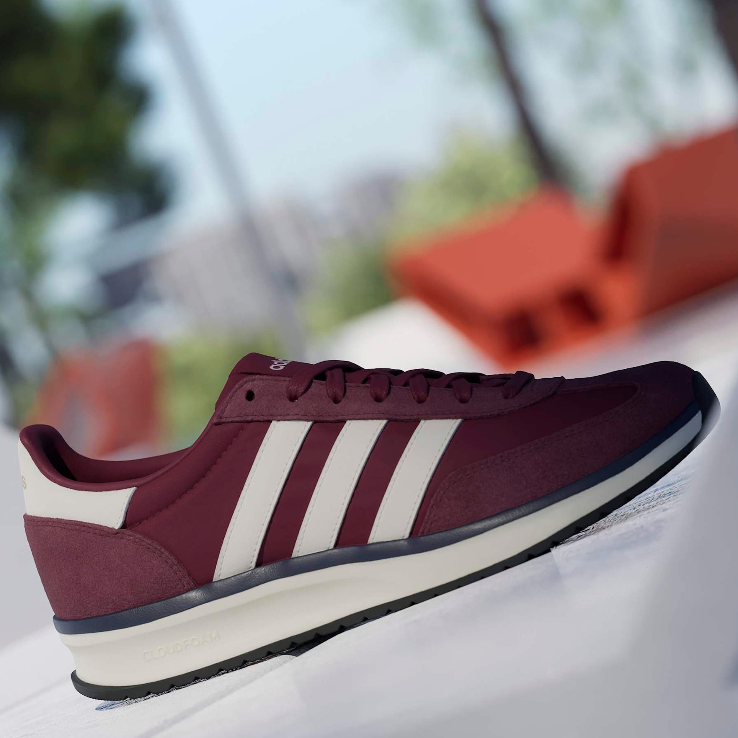 ADIDAS-MENS RUN 70S 2.0 SNEAKER-RED & OFF WHITE