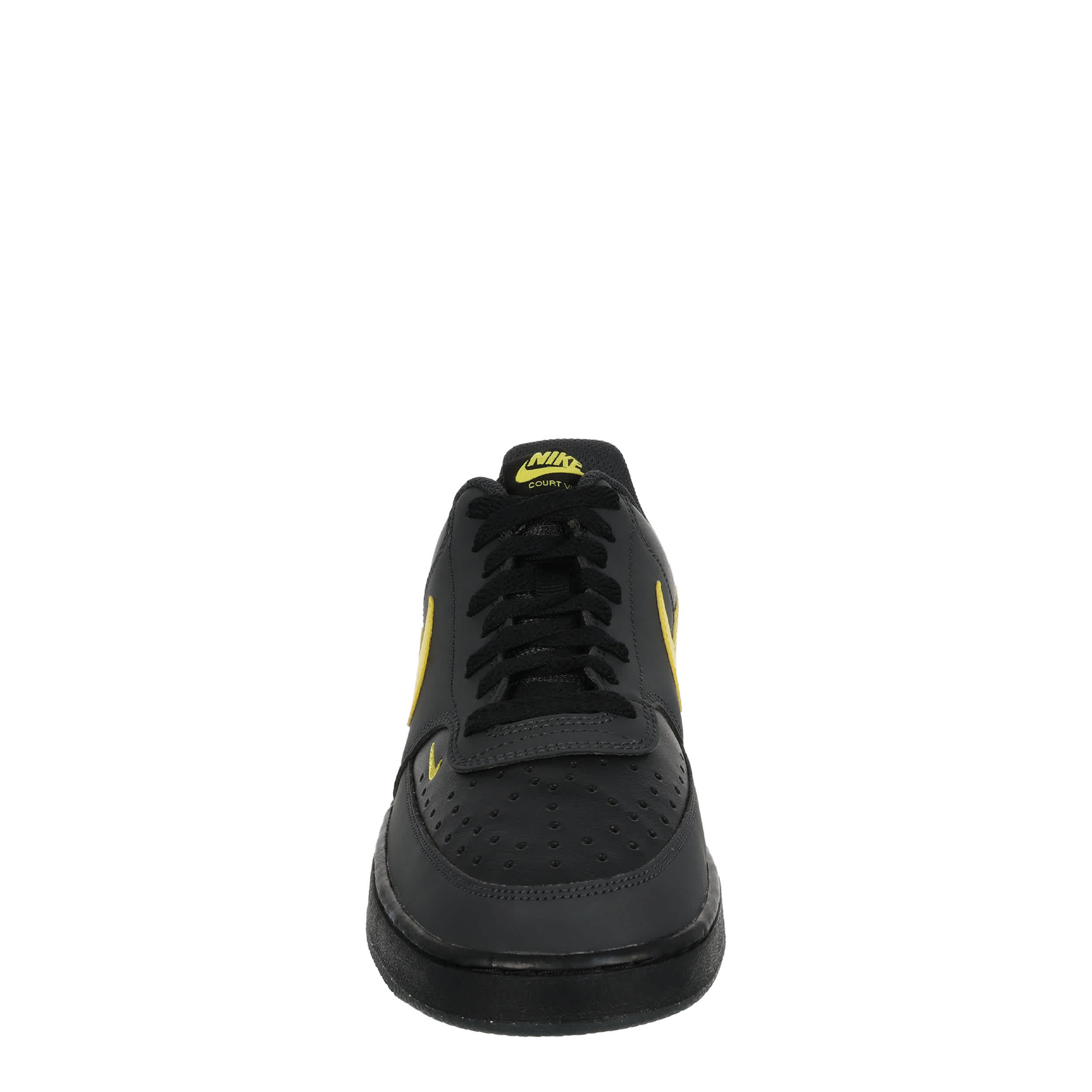 NIKE-MENS COURT VISION LOW SNEAKER-BLACK & YELLOW