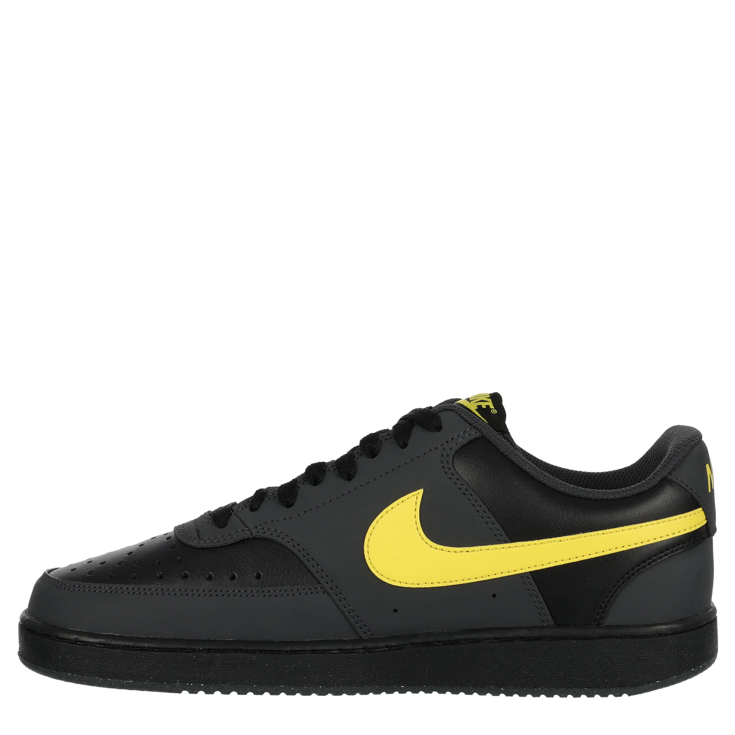 NIKE-MENS COURT VISION LOW SNEAKER-BLACK & YELLOW