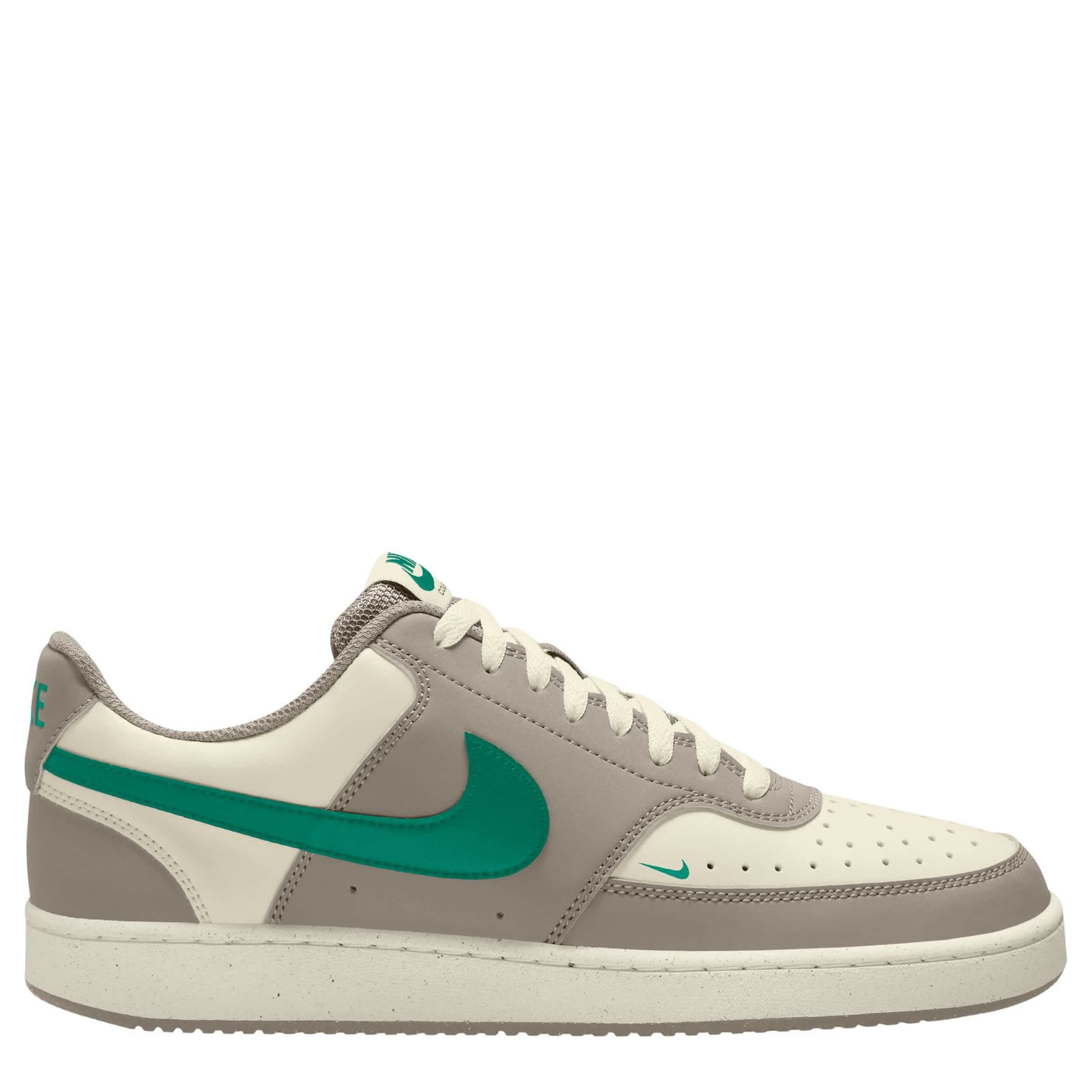 NIKE-MENS COURT VISION LOW SNEAKER-OFF WHITE & GREEN