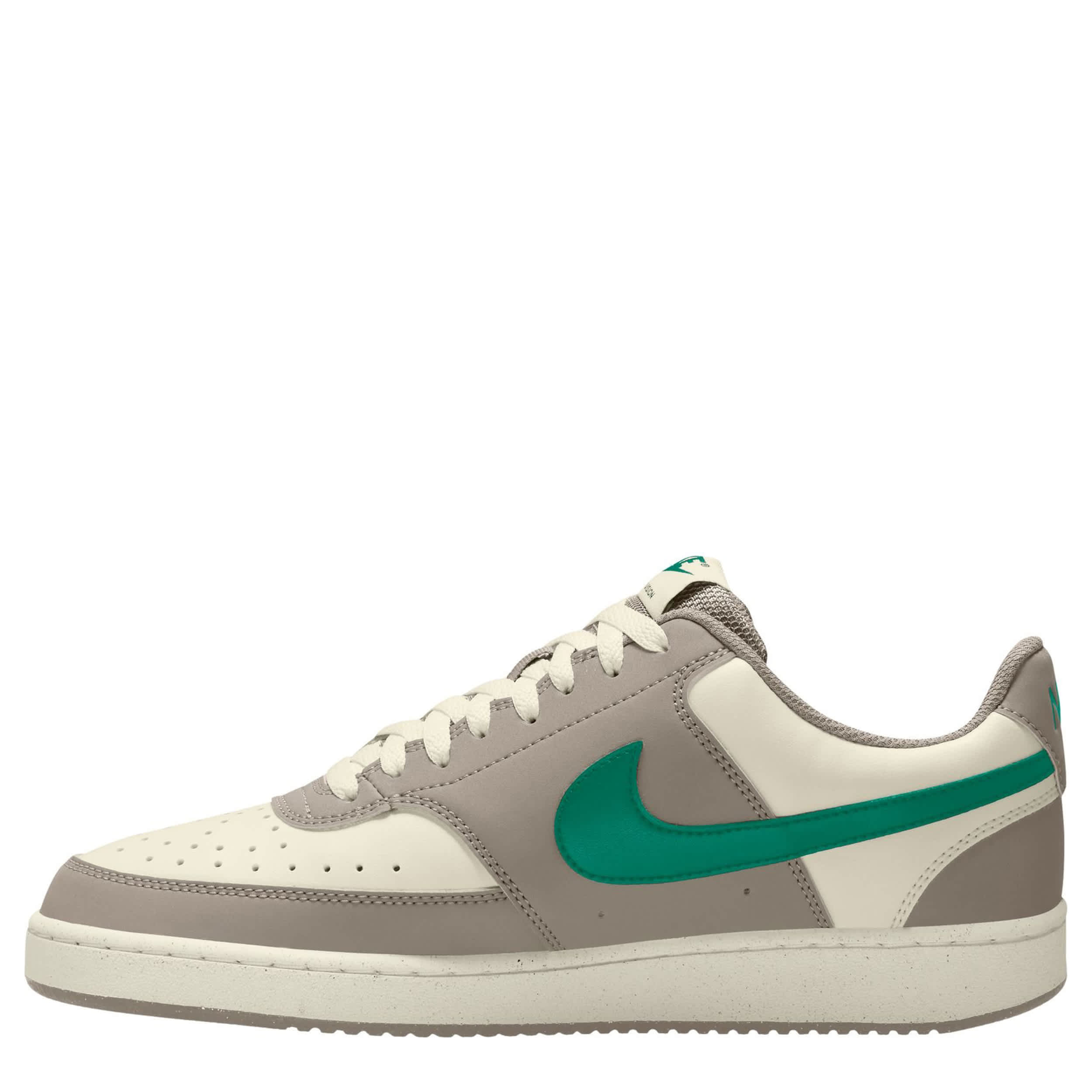 NIKE-MENS COURT VISION LOW SNEAKER-OFF WHITE & GREEN