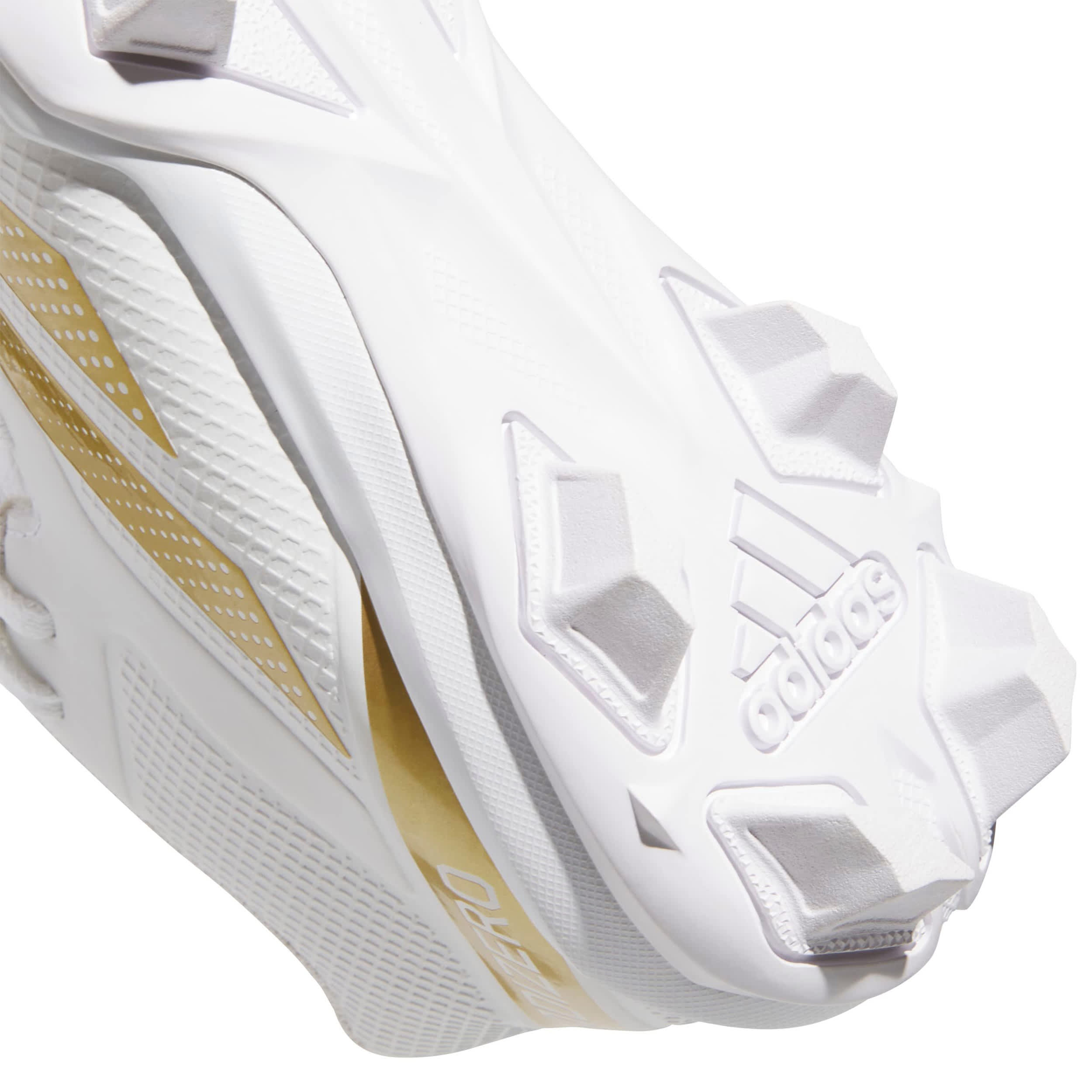 ADIDAS-UNISEX ADIZERO IMACT 2 MOLDED RUBBER CLEATS-WHITE & GOLD