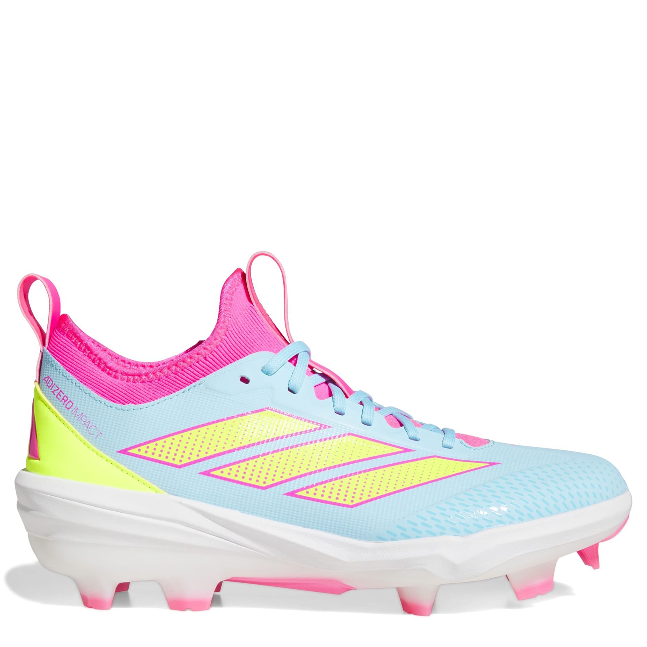 ADIDAS-UNISEX ADIZERO IMPACT 2.0 TPU CLEATS-BLUE & YELLOW