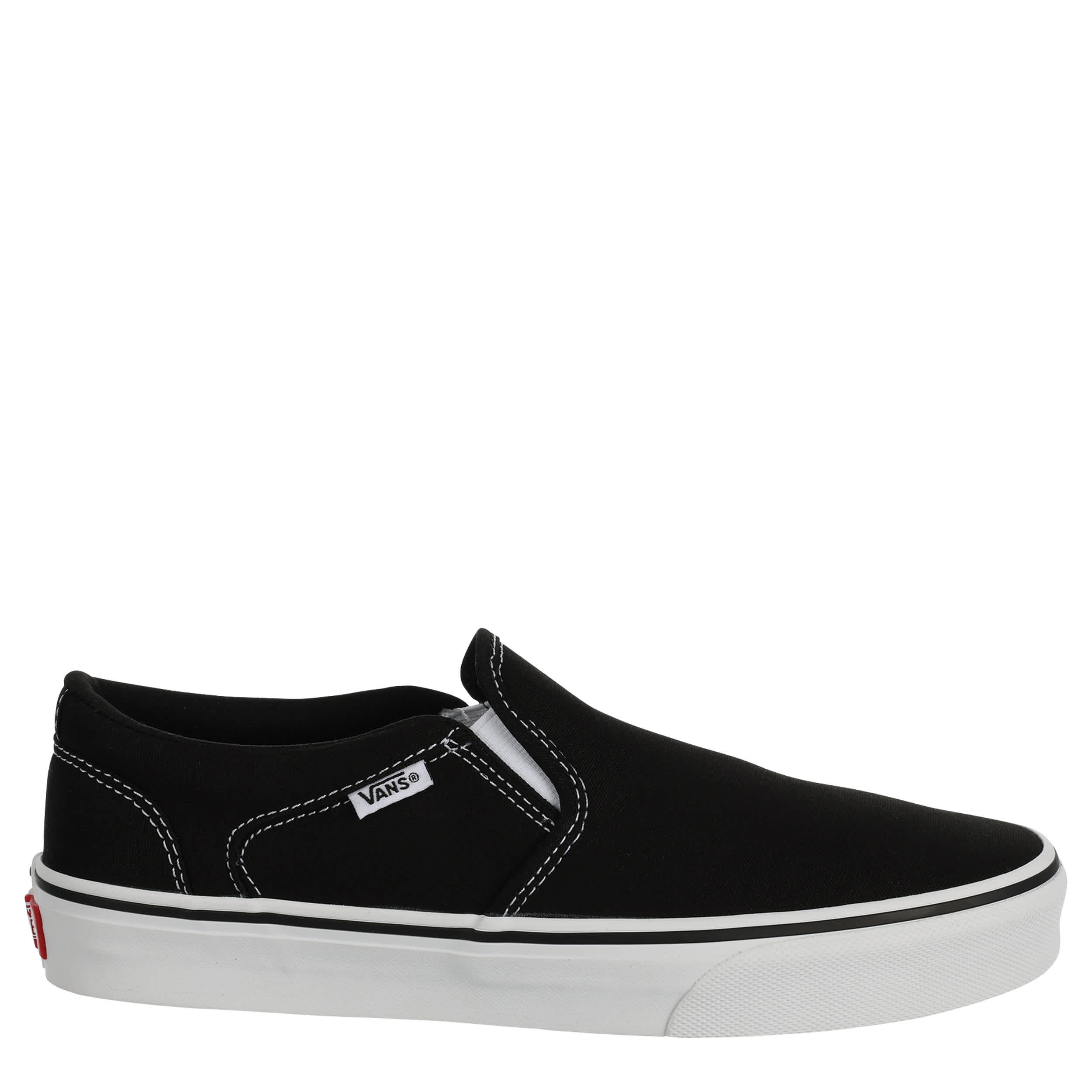 VANS-MENS ASHER SLIP ON SNEAKER-BLACK & WHITE