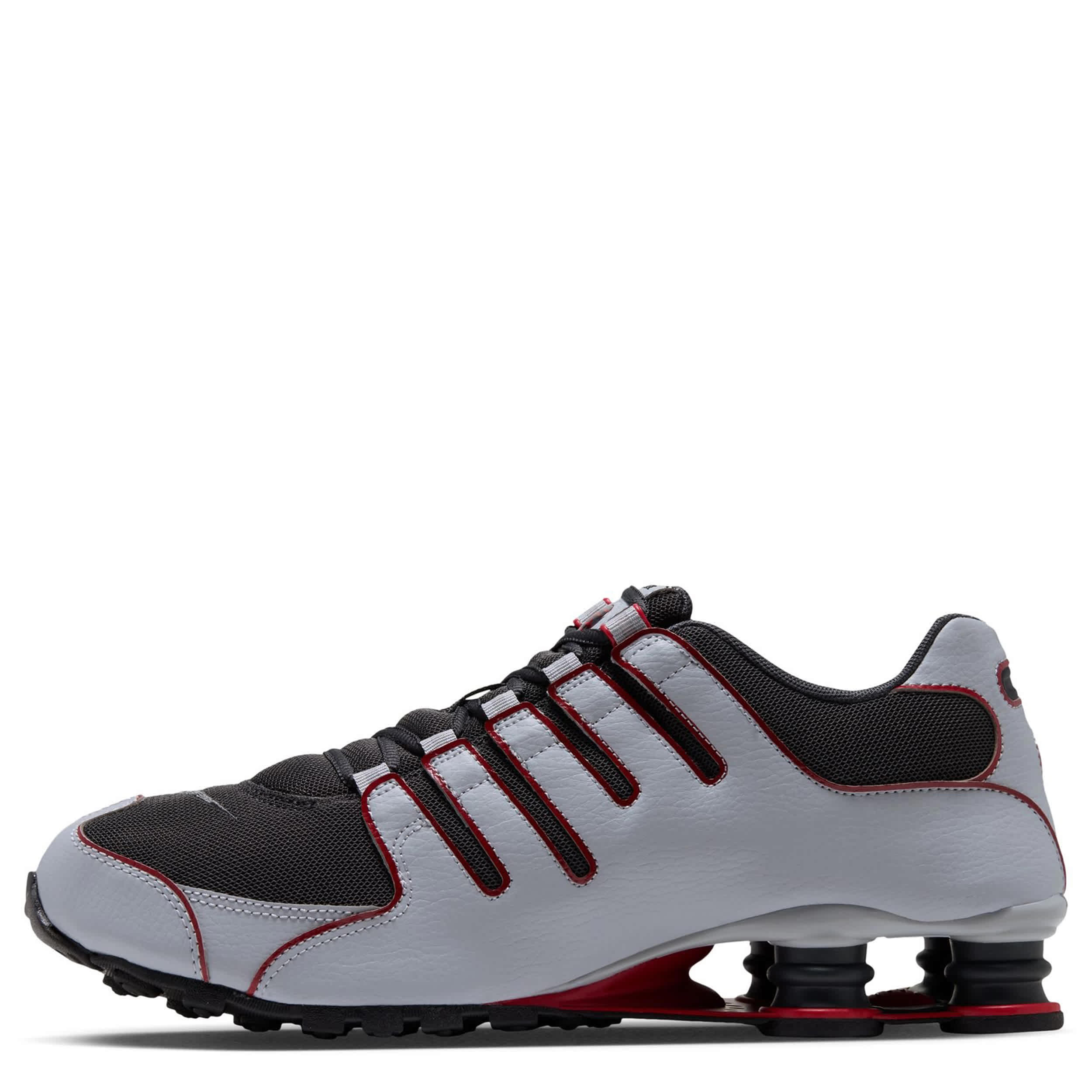 NIKE-MENS SHOX NZ SNEAKER-GREY & RED