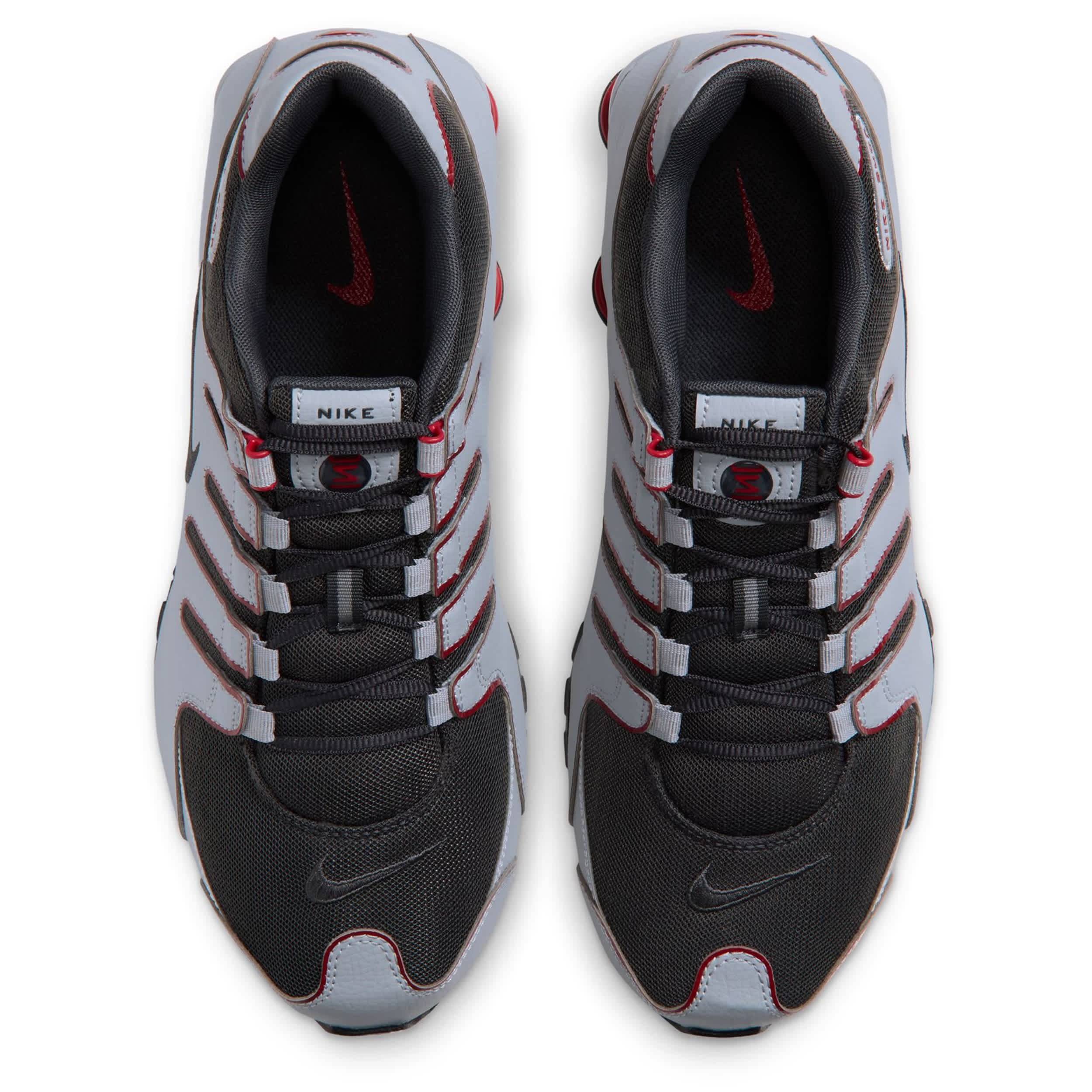 NIKE-MENS SHOX NZ SNEAKER-GREY & RED