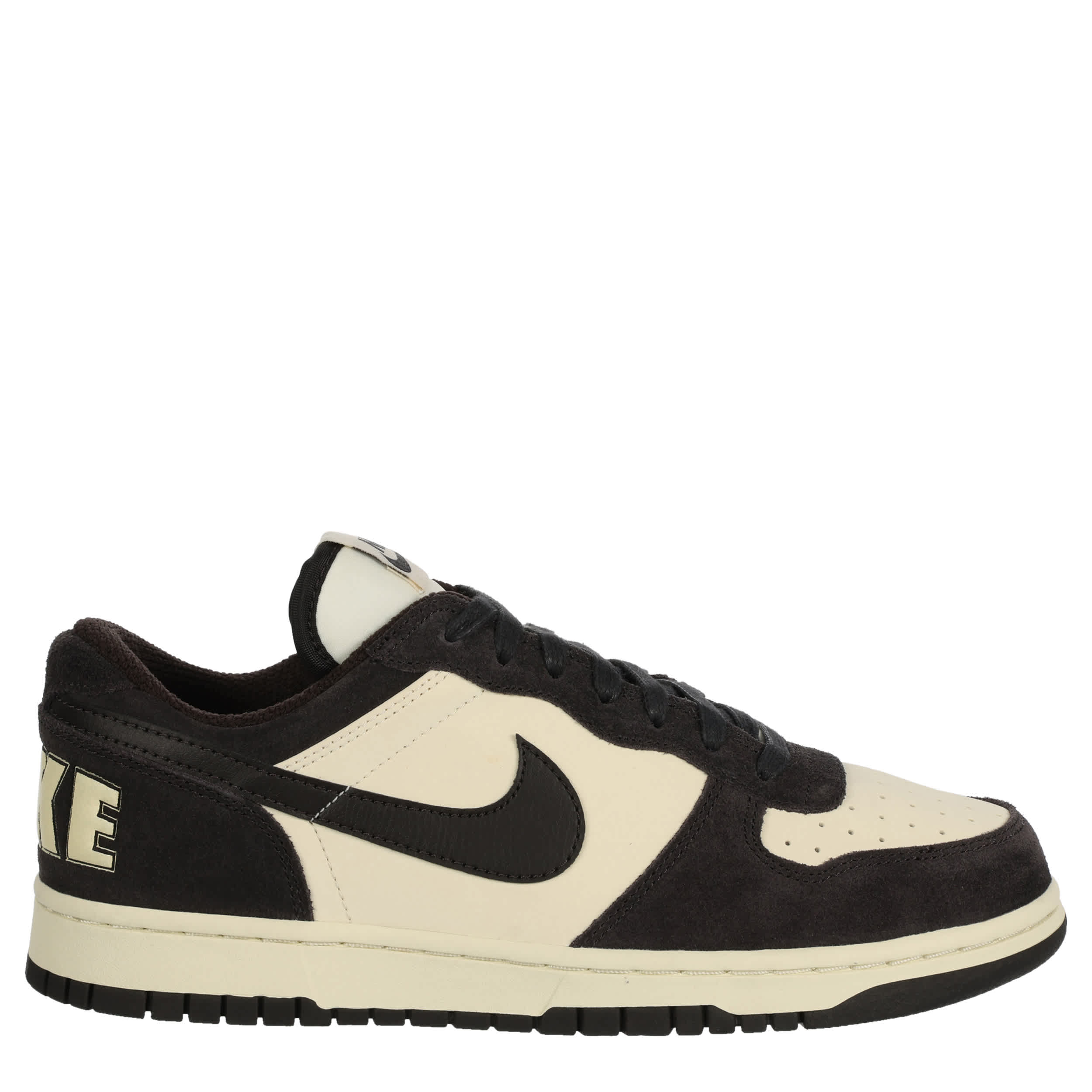 NIKE-MENS BIG NIKE LOW SNEAKER-DARK BROWN & IVORY