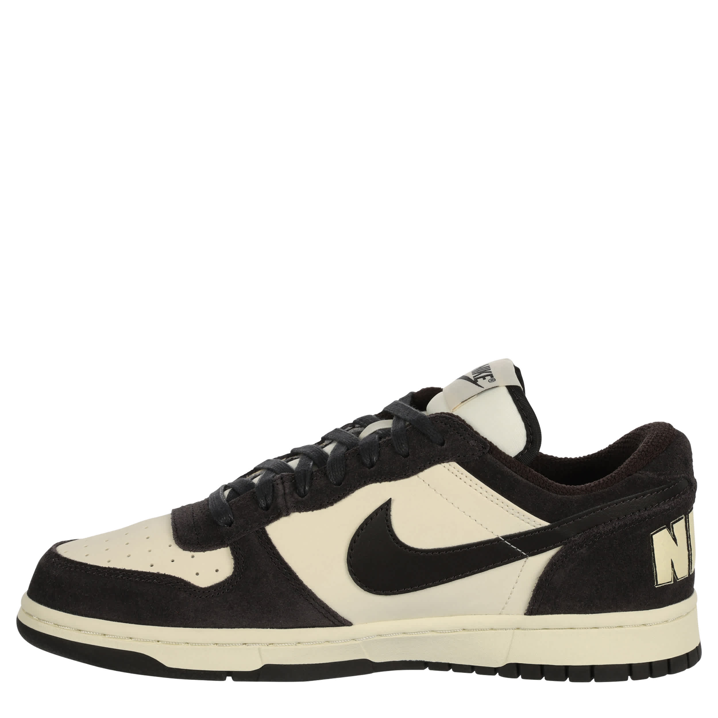 NIKE-MENS BIG NIKE LOW SNEAKER-DARK BROWN & IVORY