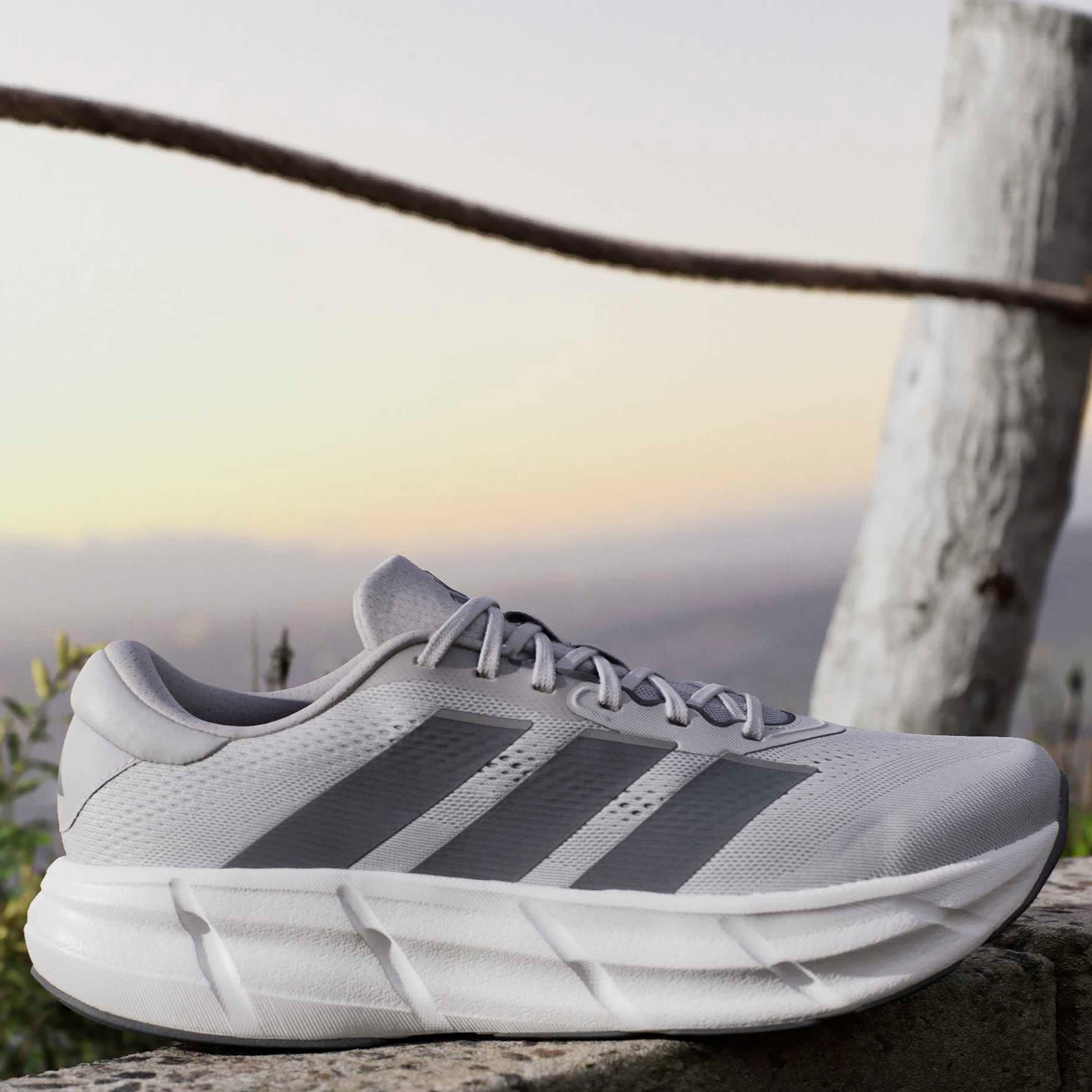 ADIDAS-MENS GREY QUESTAR 4 RUNNING SHOE-GREY & SILVER