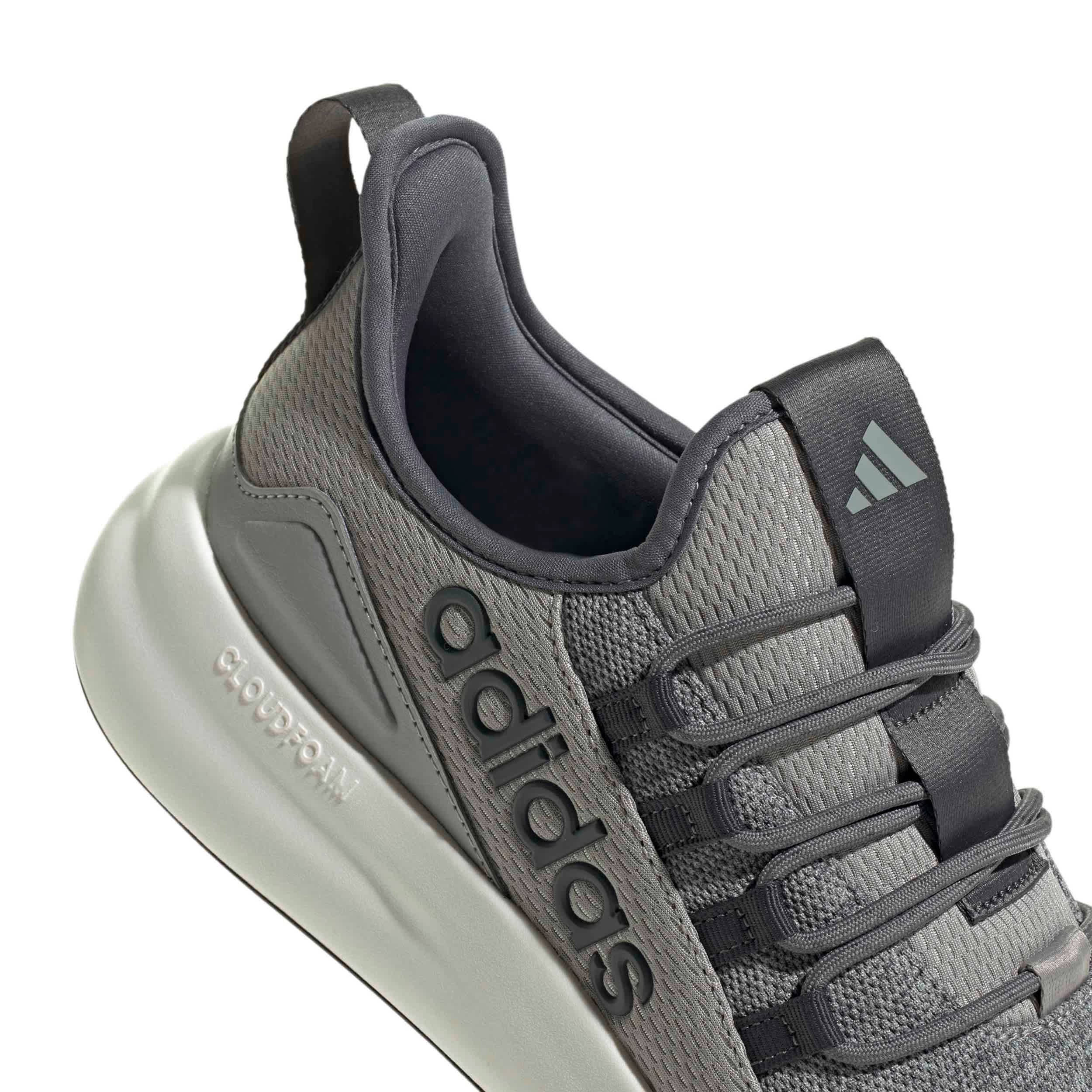 ADIDAS-MENS LITE RACER ADAPT 8.0 ELASTIC LACE SHOE-GREY & 