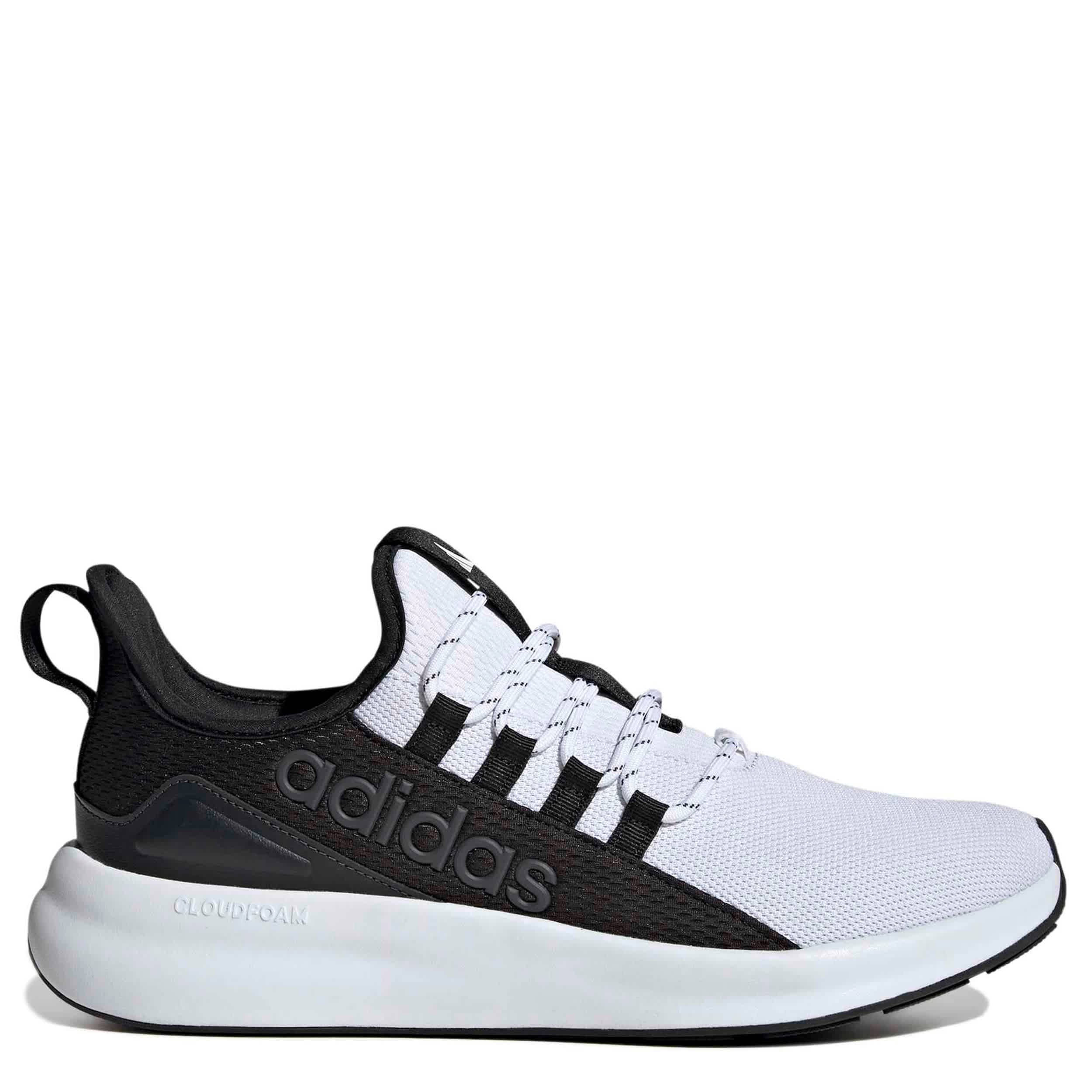 ADIDAS-MENS LITE RACER ADAPT 8.0 ELASTIC LACE SHOE-WHITE & BLACK