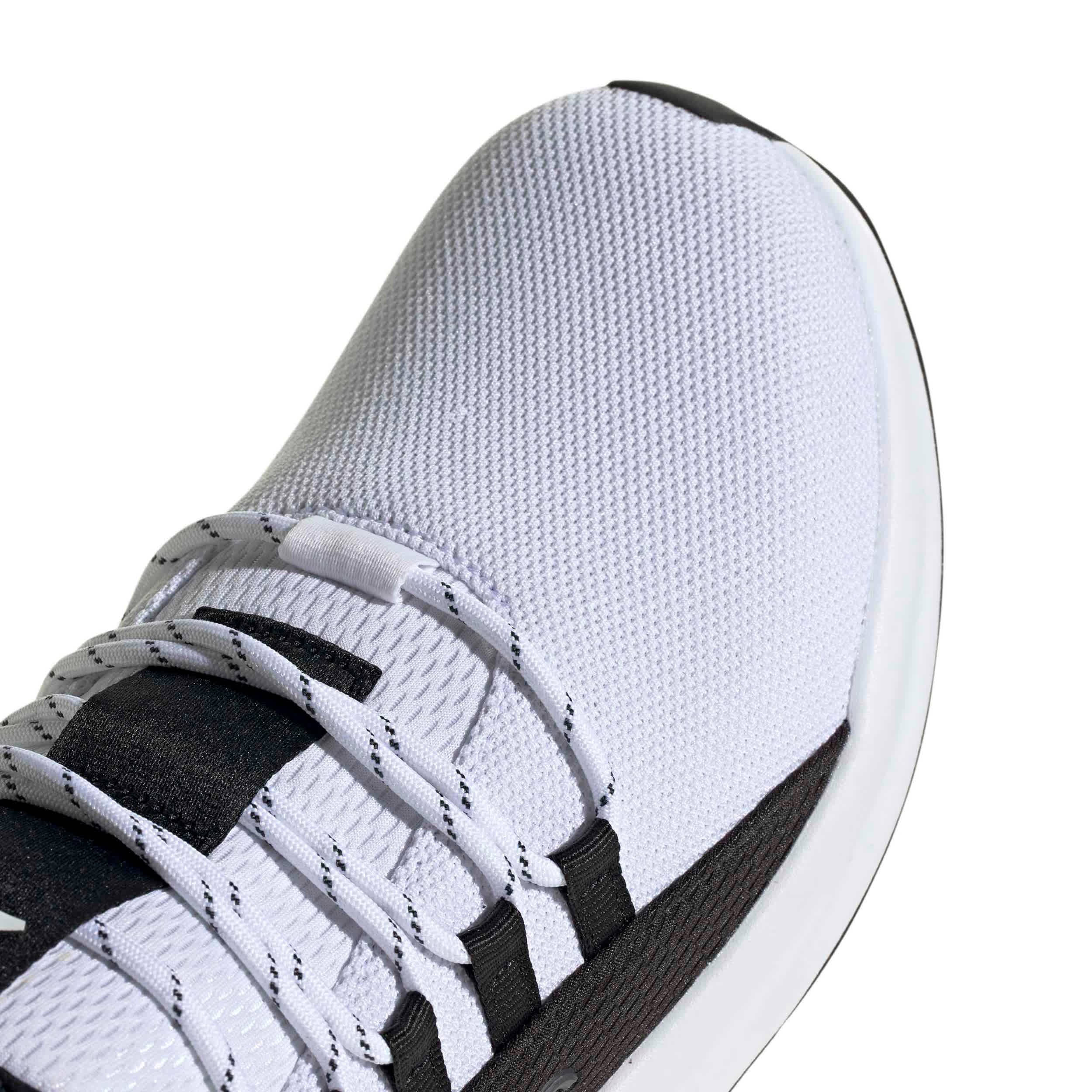 ADIDAS-MENS LITE RACER ADAPT 8.0 ELASTIC LACE SHOE-WHITE & BLACK