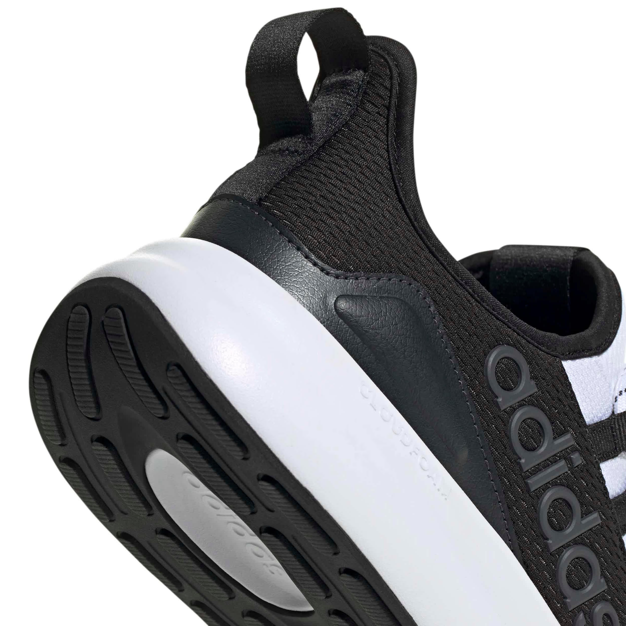 ADIDAS-MENS LITE RACER ADAPT 8.0 ELASTIC LACE SHOE-WHITE & BLACK