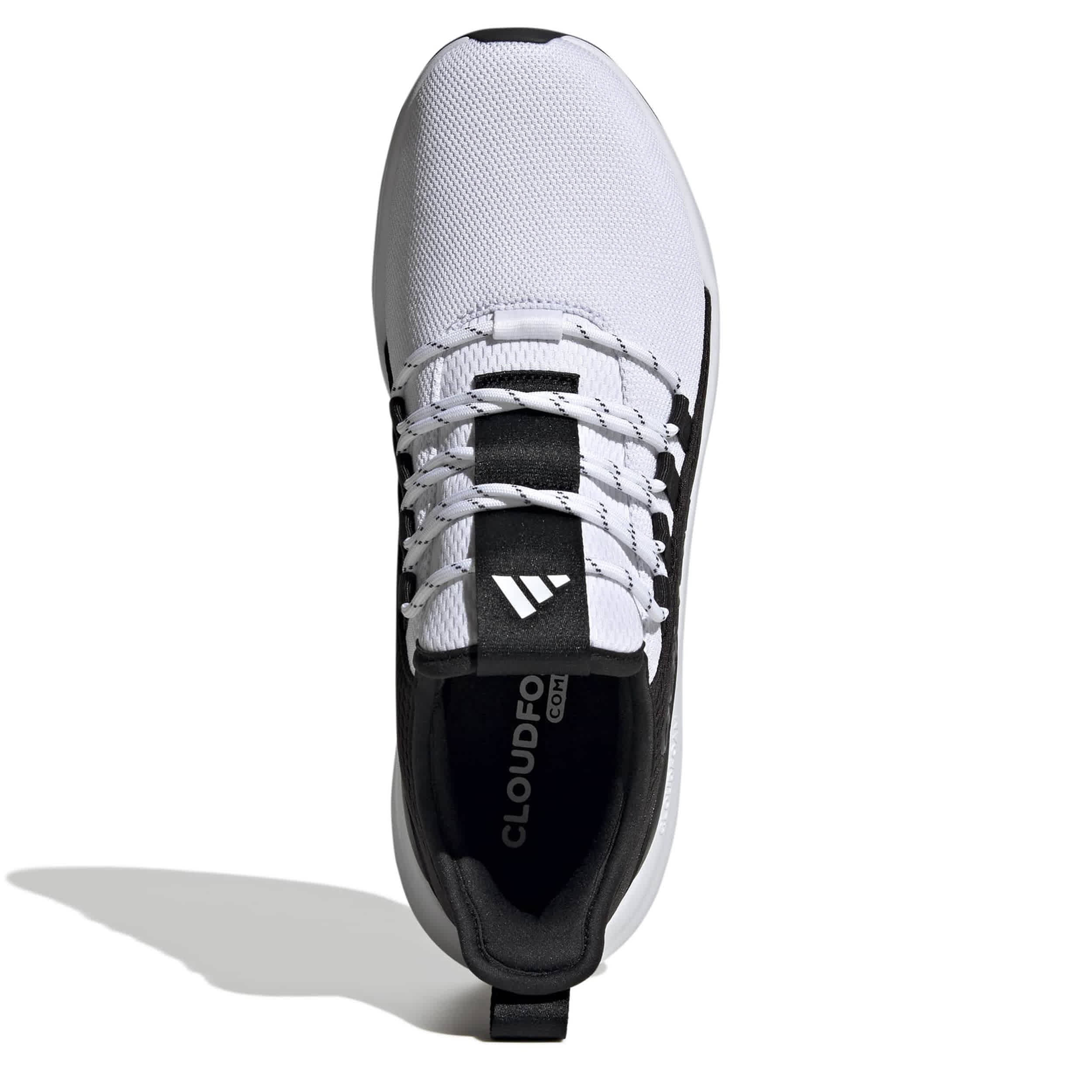 ADIDAS-MENS LITE RACER ADAPT 8.0 ELASTIC LACE SHOE-WHITE & BLACK