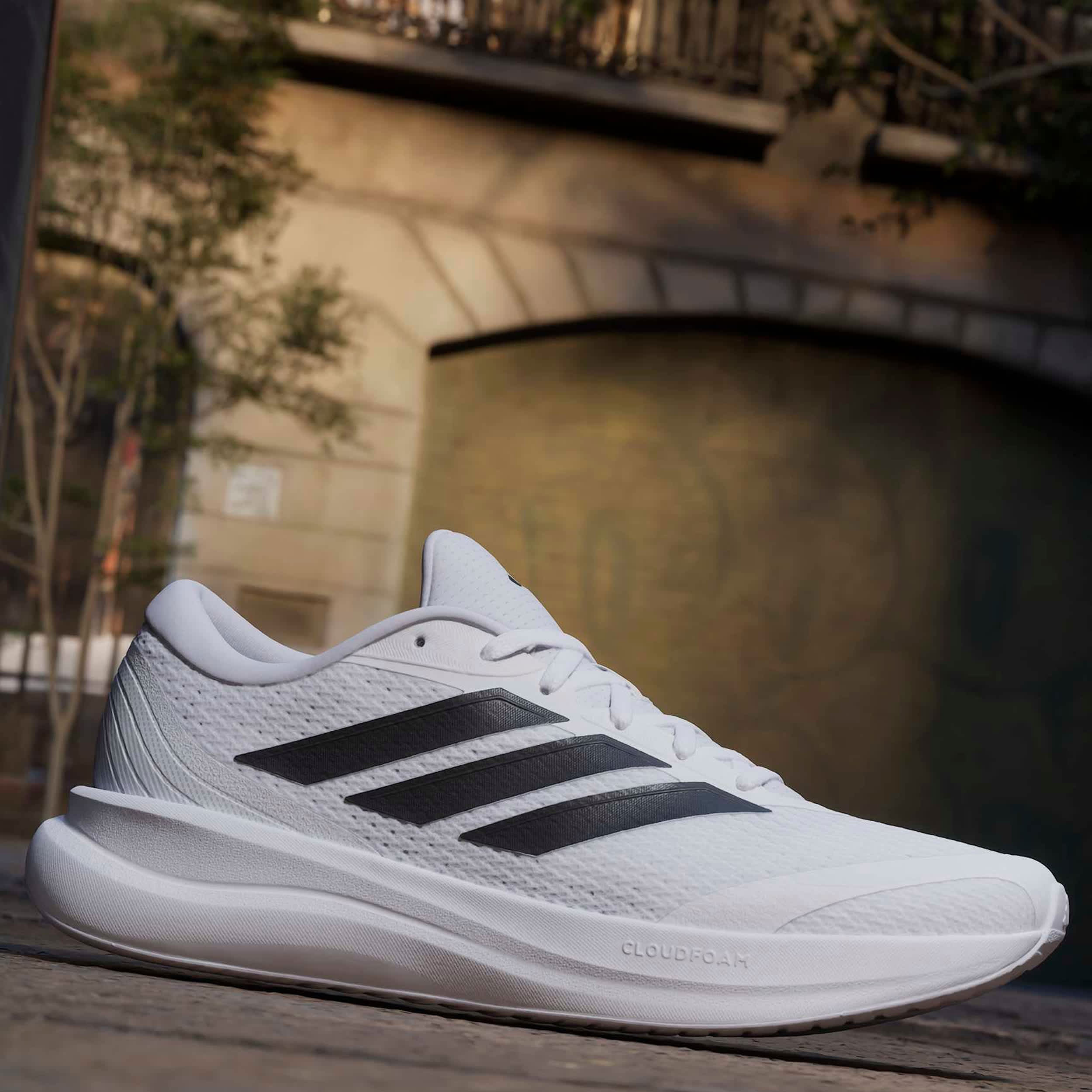 ADIDAS-MENS RUNFALCON 6 SHOES-WHITE & BLACK