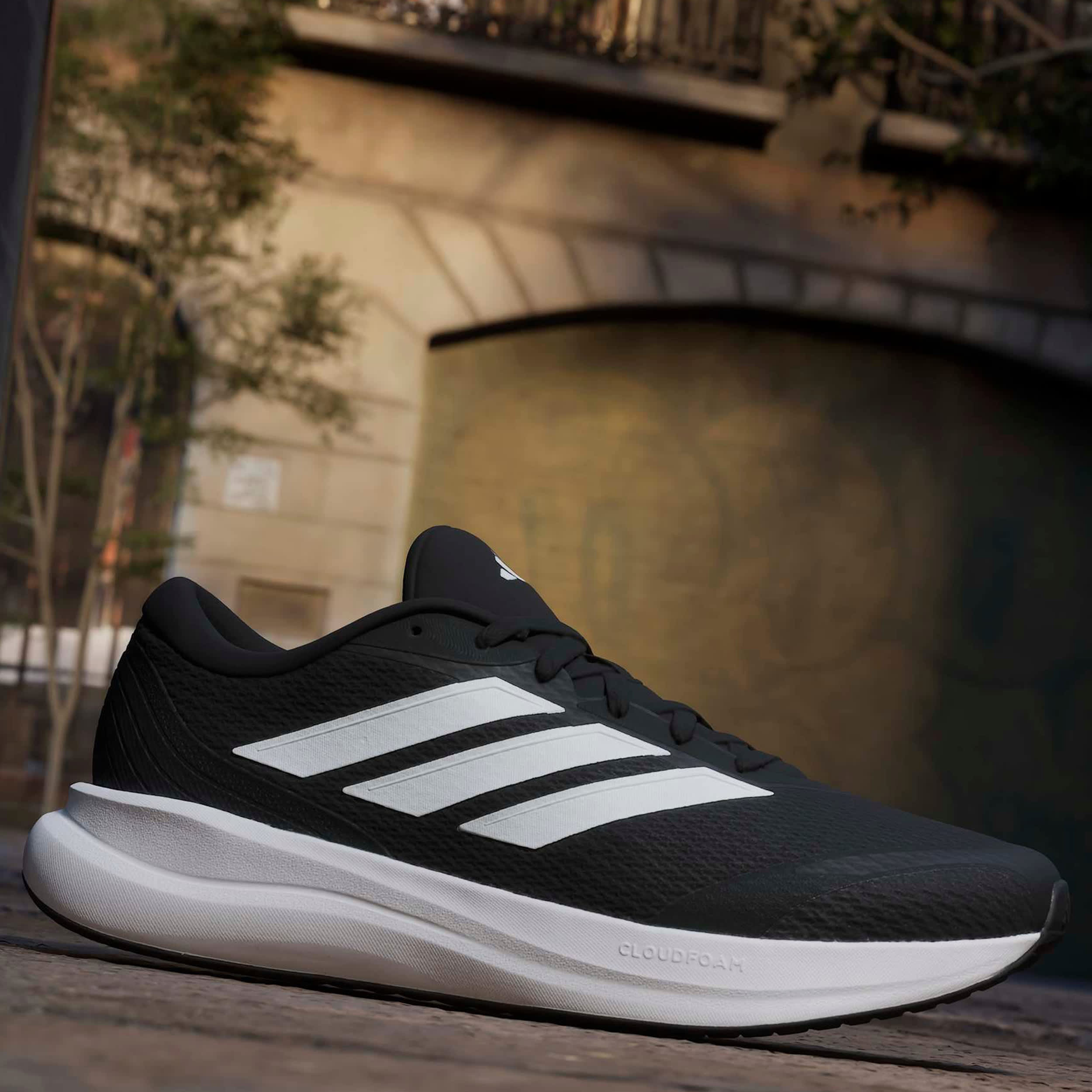 ADIDAS-MENS RUNFALCON 6 WIDE SHOES-BLACK & WHITE