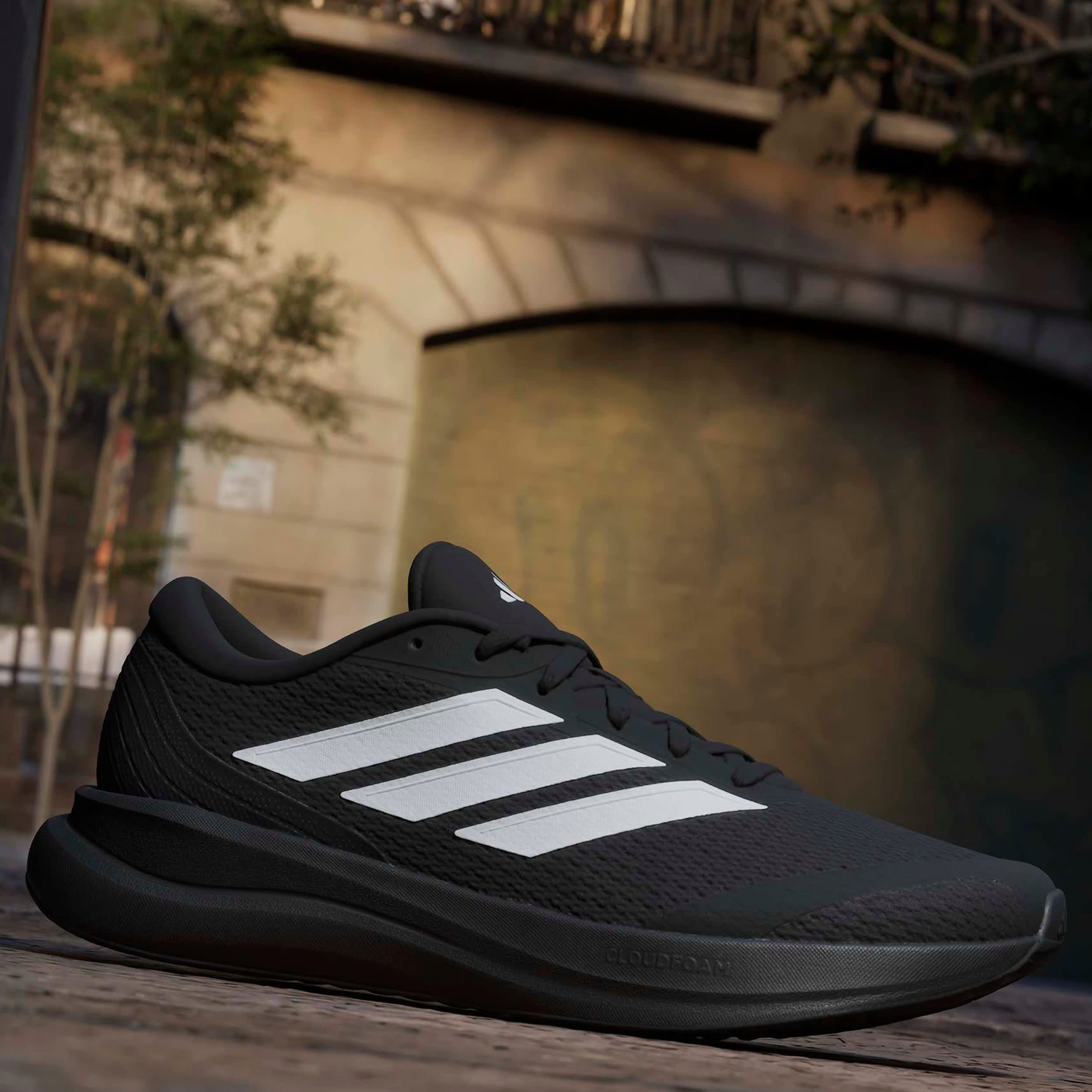 ADIDAS-MENS RUNFALCON 6 SHOES-BLACK & WHITE