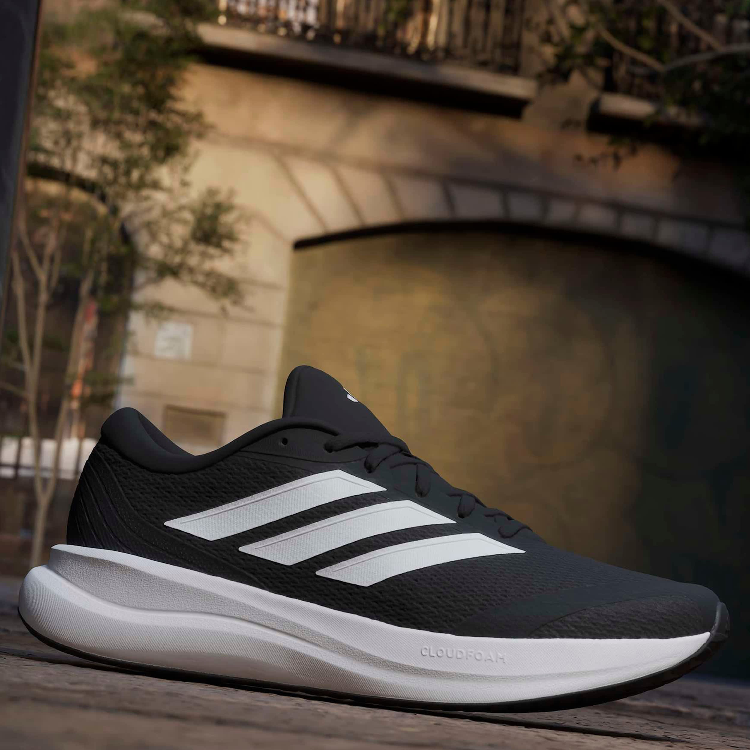 ADIDAS-MENS RUNFALCON 6 SHOES-BLACK & WHITE