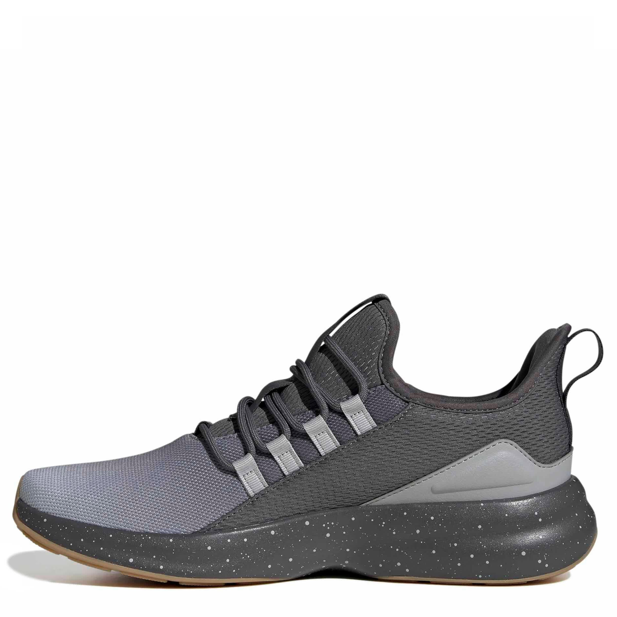 ADIDAS-MENS LITE RACER ADAPT 8.0 ELASTIC LACE SHOES-GREY & GUM
