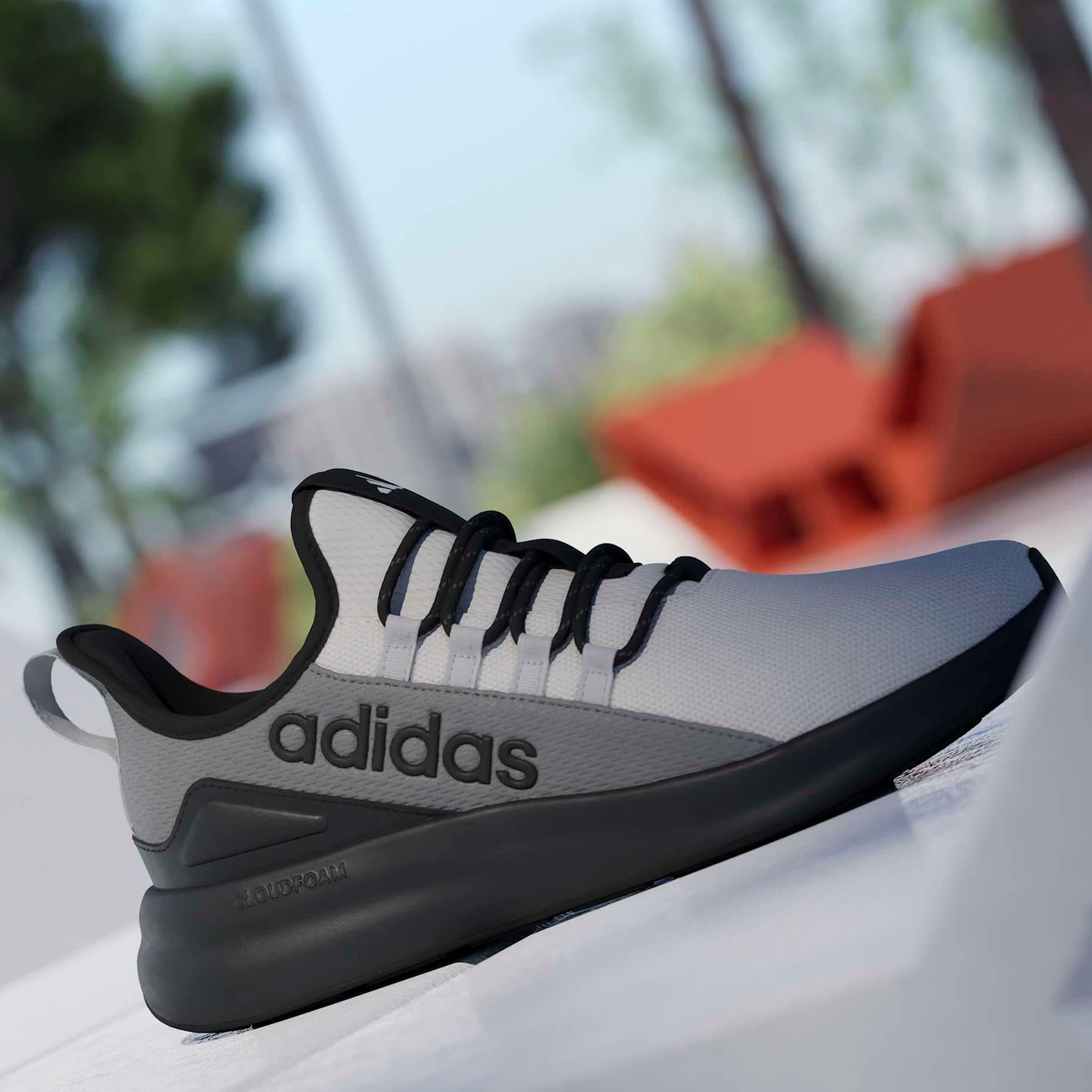 ADIDAS-MENS LITE RACER ADAPT 8.0 SNEAKER-WHITE & GREY