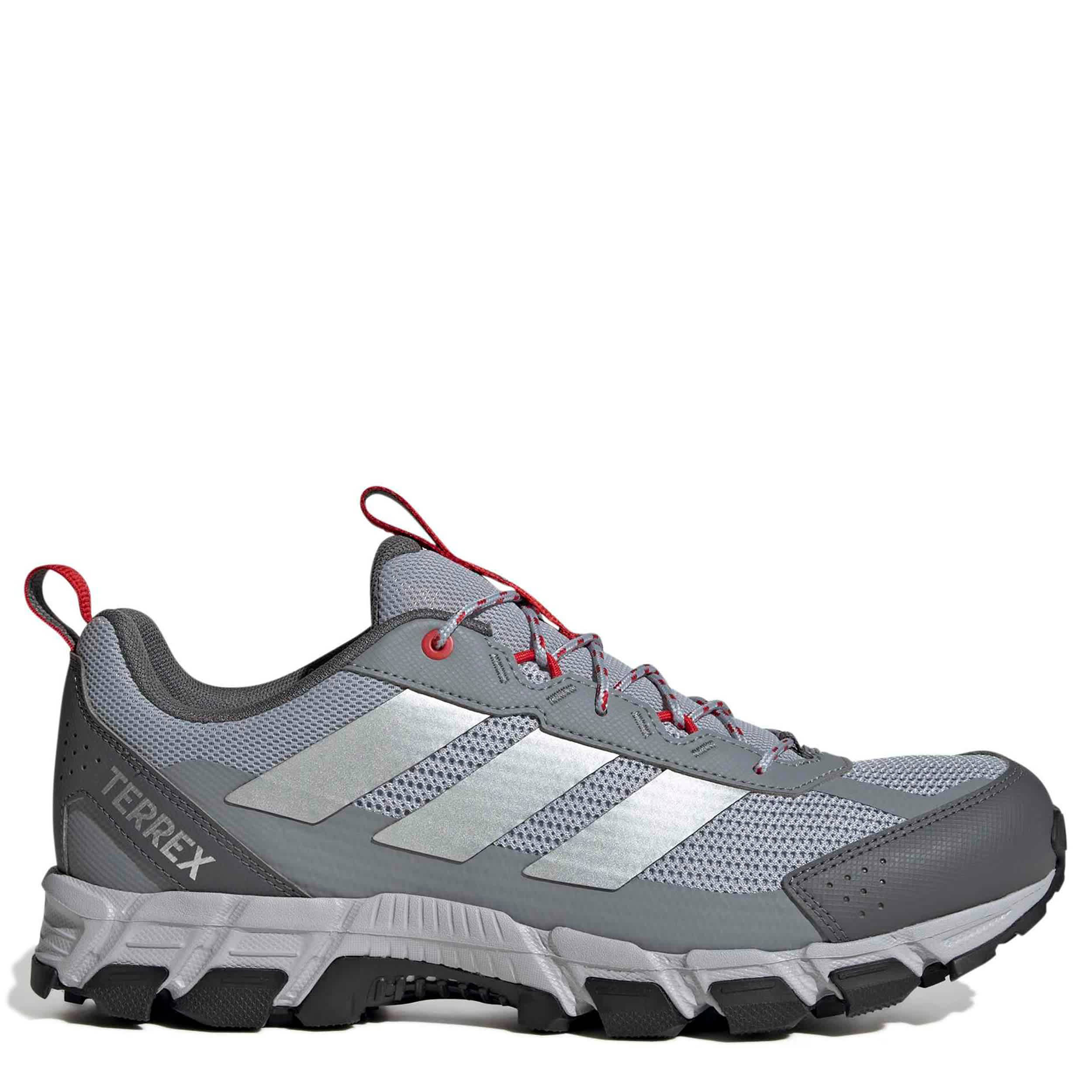 ADIDAS-MENS TERREX ROCKADIA TRAIL RUNNING SHOE-SILVER & RED