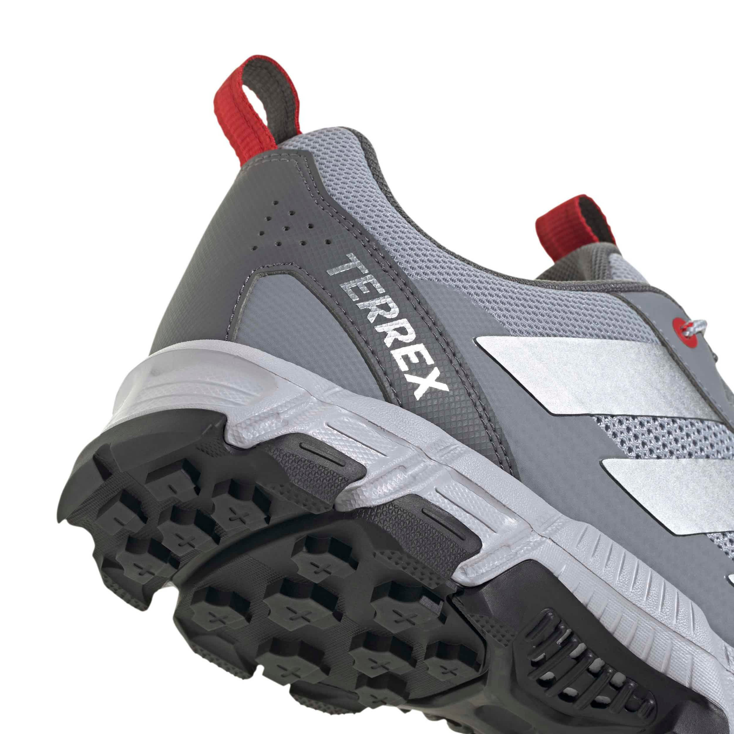 ADIDAS-MENS TERREX ROCKADIA TRAIL RUNNING SHOE-SILVER & RED