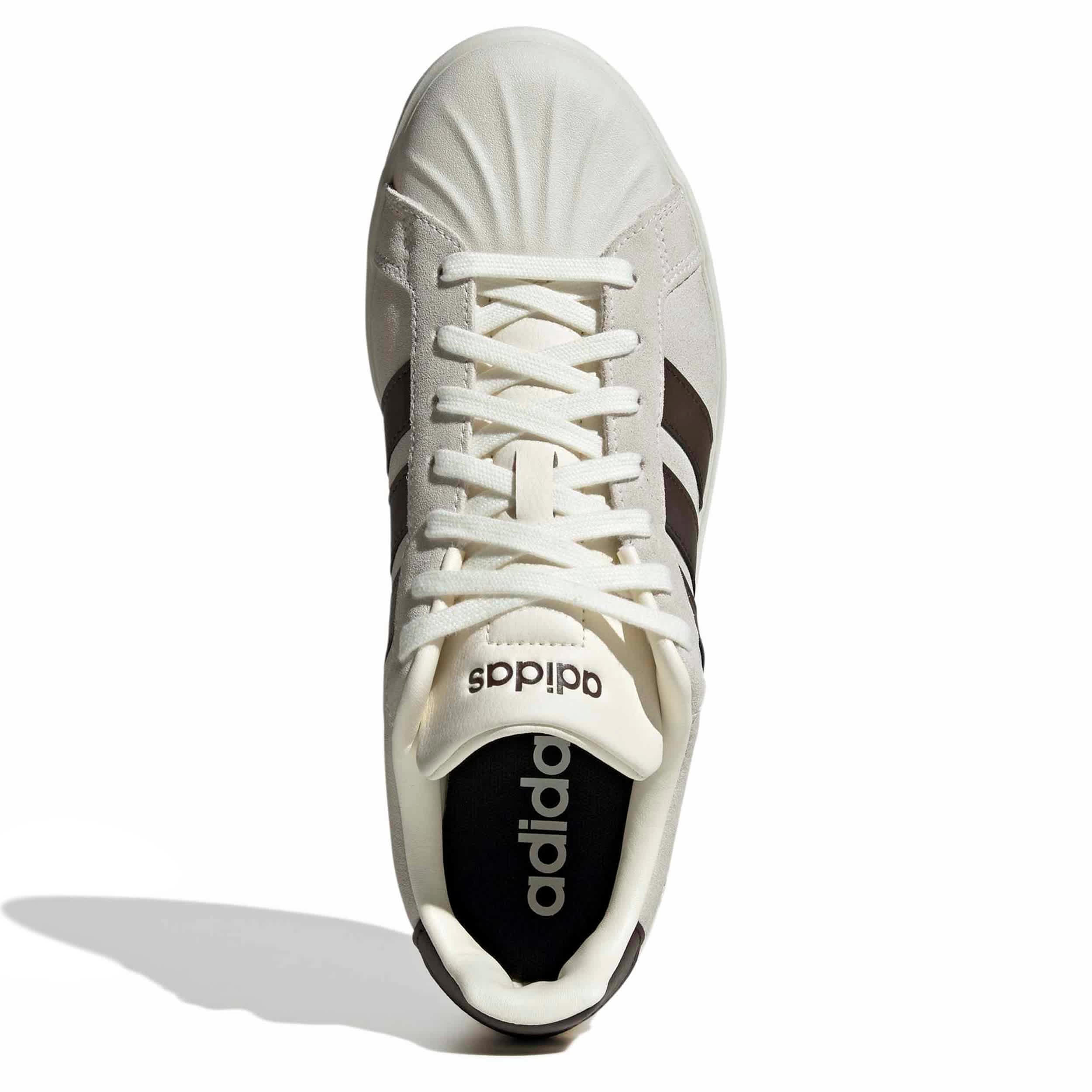 ADIDAS-MENS STREETALK SNEAKER-OFF WHITE & DARK BROWN
