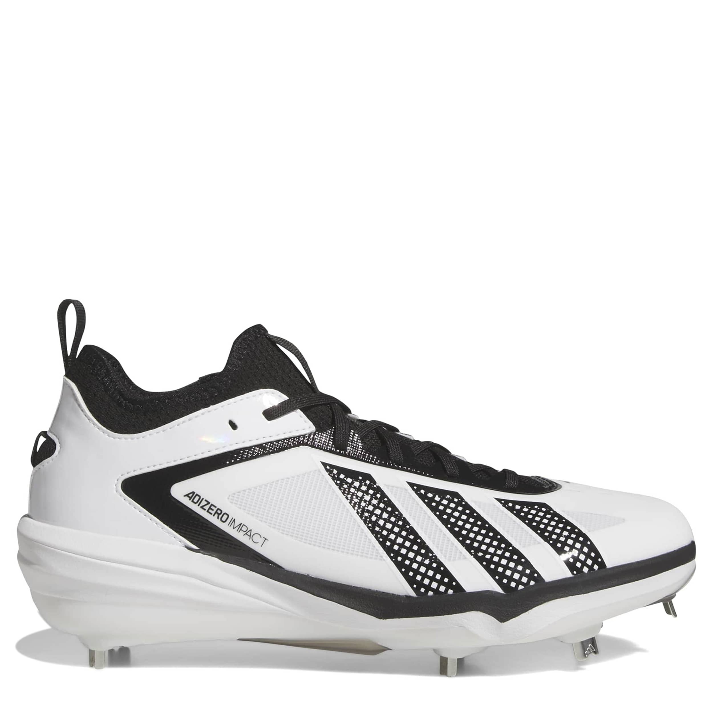 ADIDAS-UNISEX ADIZERO IMPACT 3.0 BASEBALL CLEATS-WHITE & BLACK