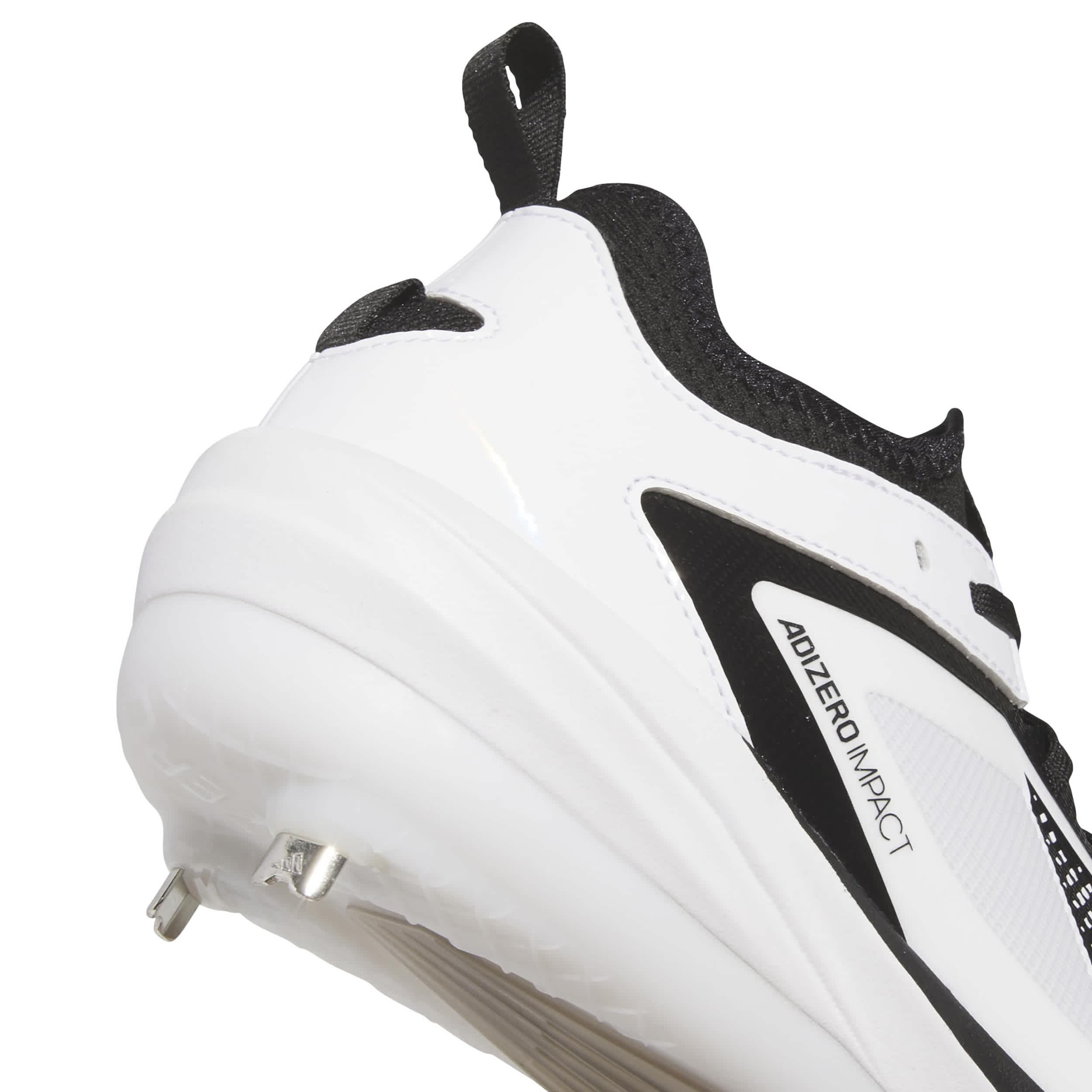 ADIDAS-UNISEX ADIZERO IMPACT 3.0 BASEBALL CLEATS-WHITE & BLACK