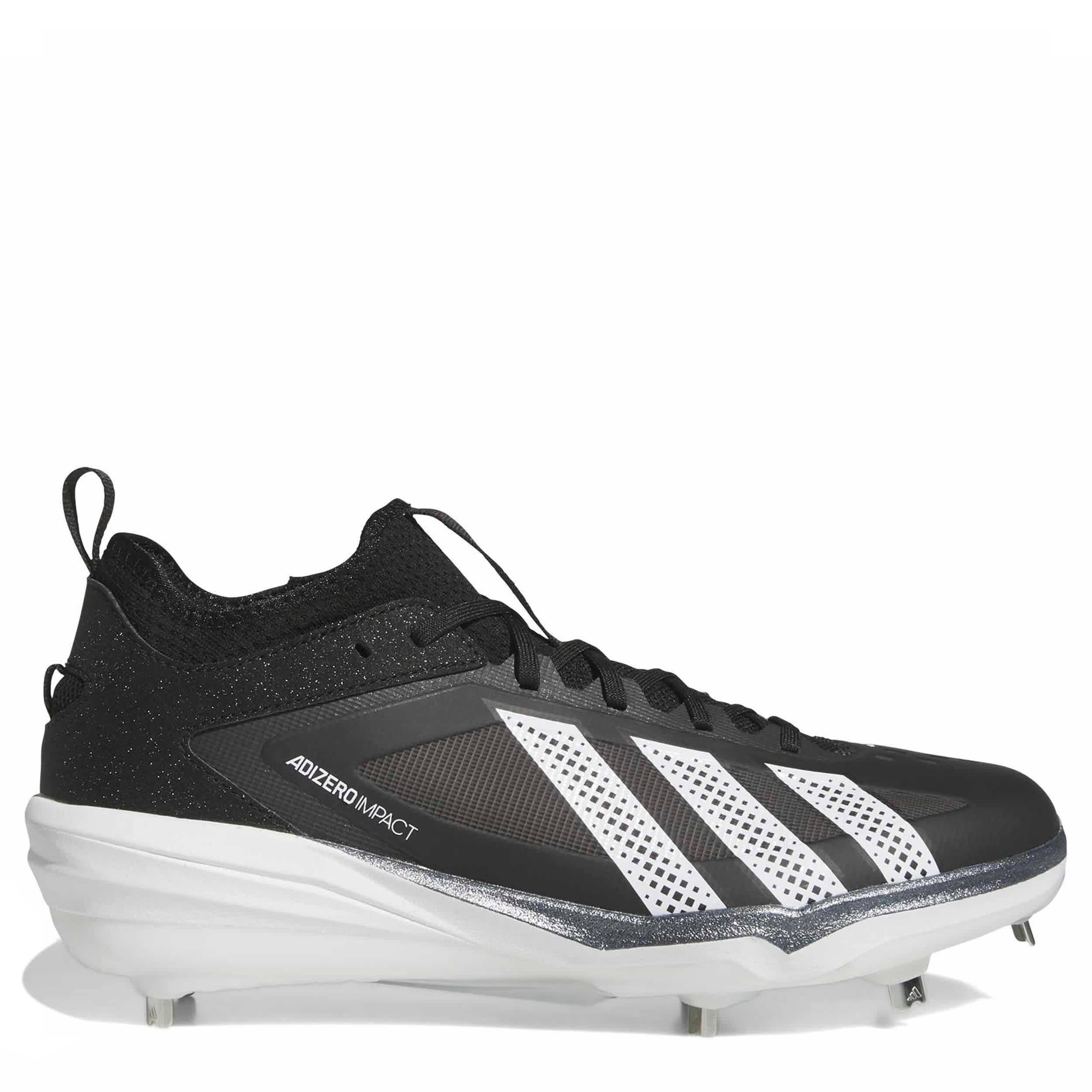 ADIDAS-UNISEX ADIZERO IMPACT 3.0 BASEBALL CLEATS-BLACK & WHITE
