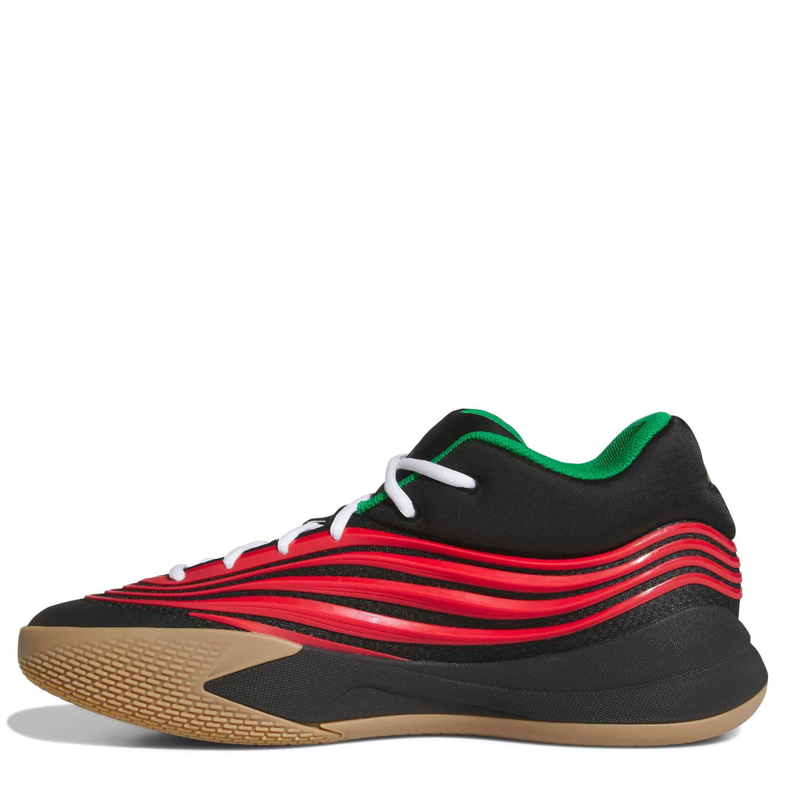 ADIDAS-MENS DAME X BASKETBALL SHOE-BLACK & RED