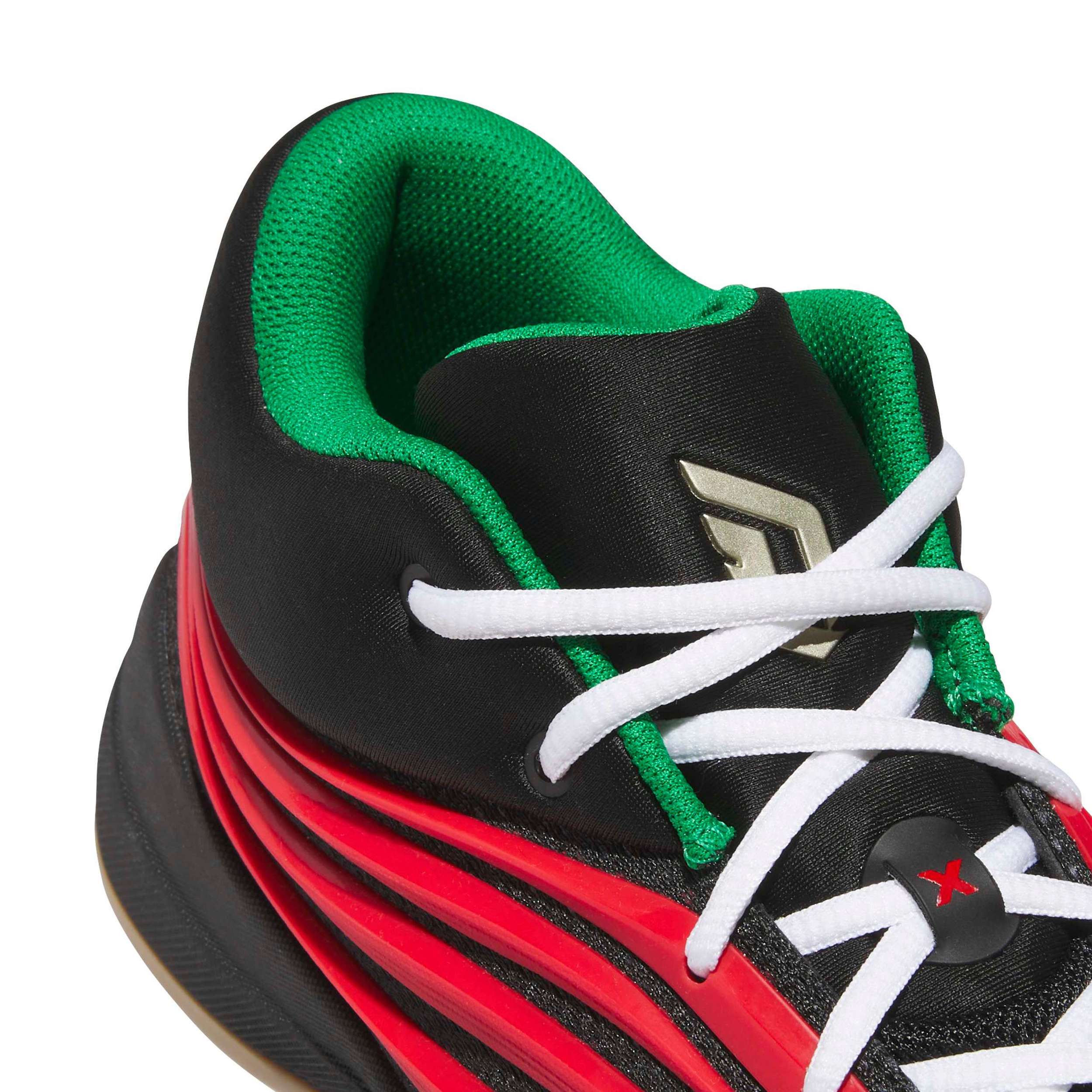 ADIDAS-MENS DAME X BASKETBALL SHOE-BLACK & RED