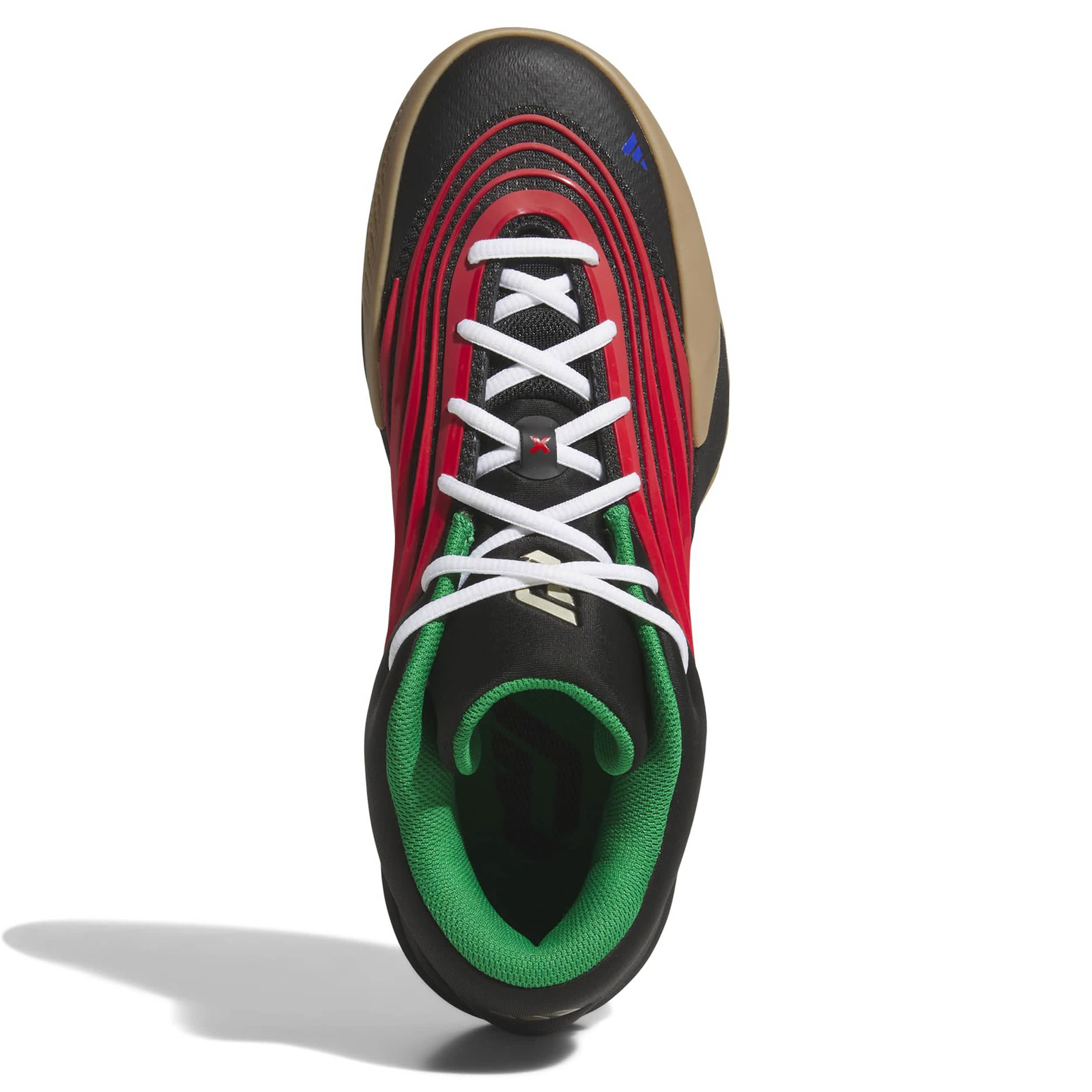 ADIDAS-MENS DAME X BASKETBALL SHOE-BLACK & RED