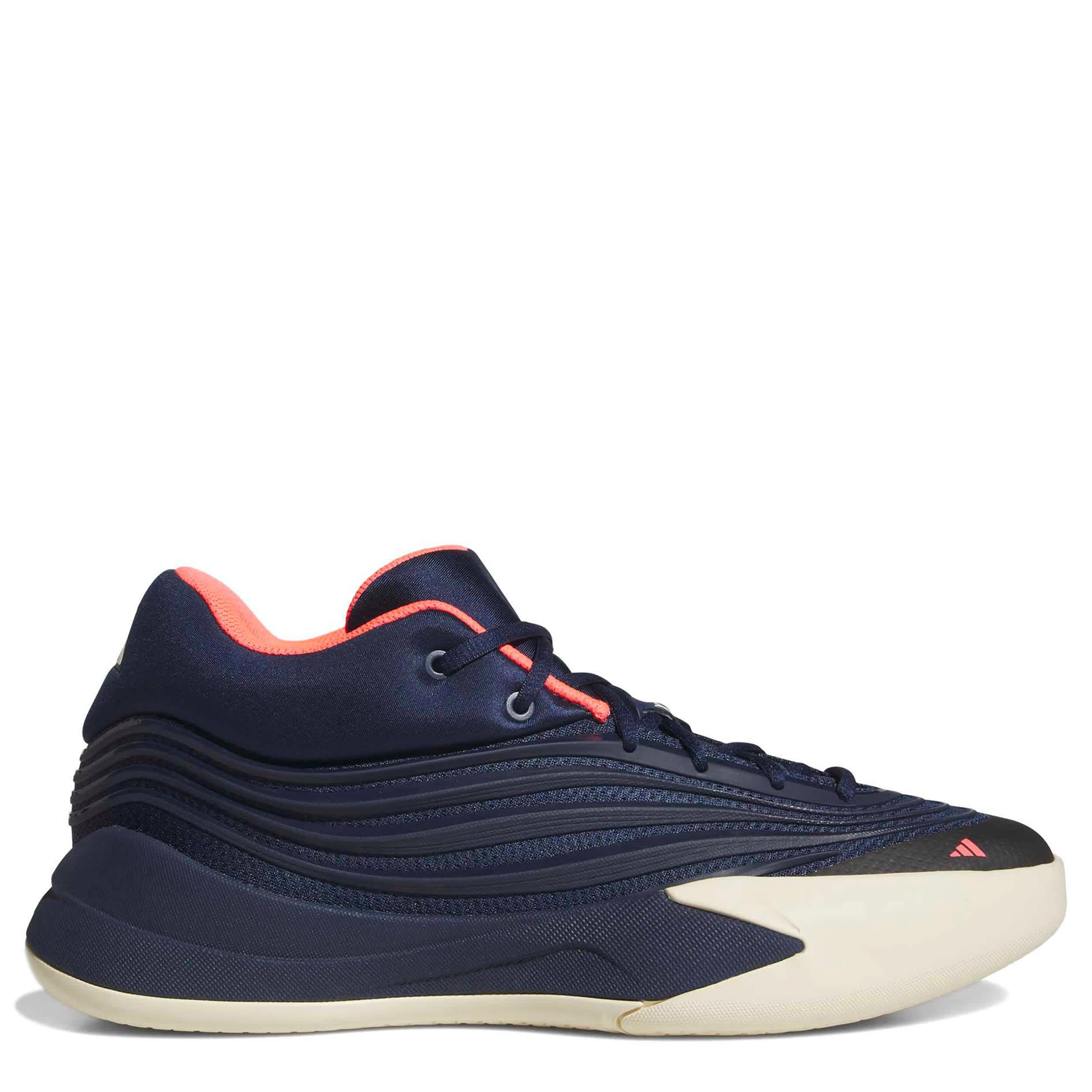 ADIDAS-MENS DAME X BASKETBALL SHOE-NAVY & OFF WHITE