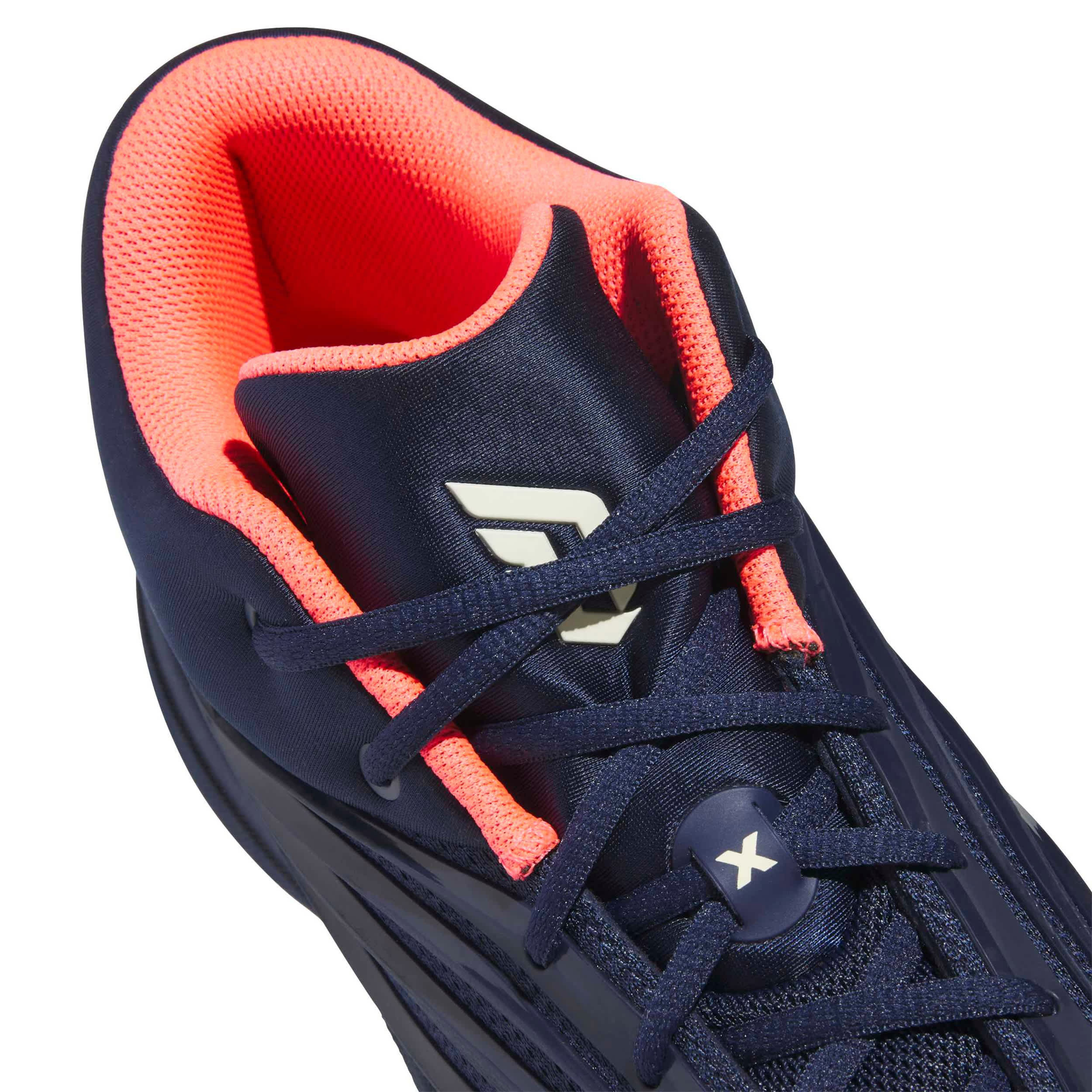 ADIDAS-MENS DAME X BASKETBALL SHOE-NAVY & OFF WHITE
