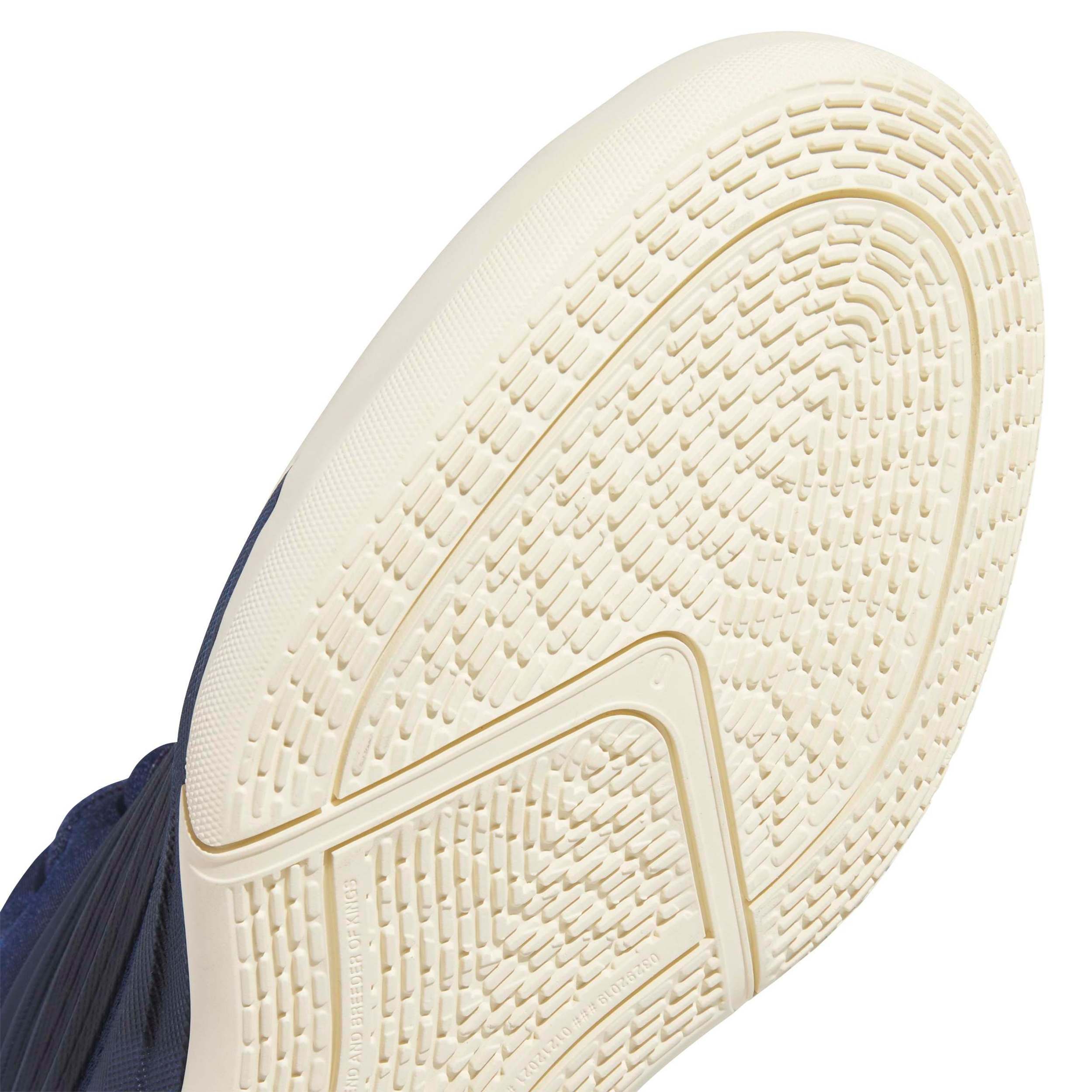 ADIDAS-MENS DAME X BASKETBALL SHOE-NAVY & OFF WHITE