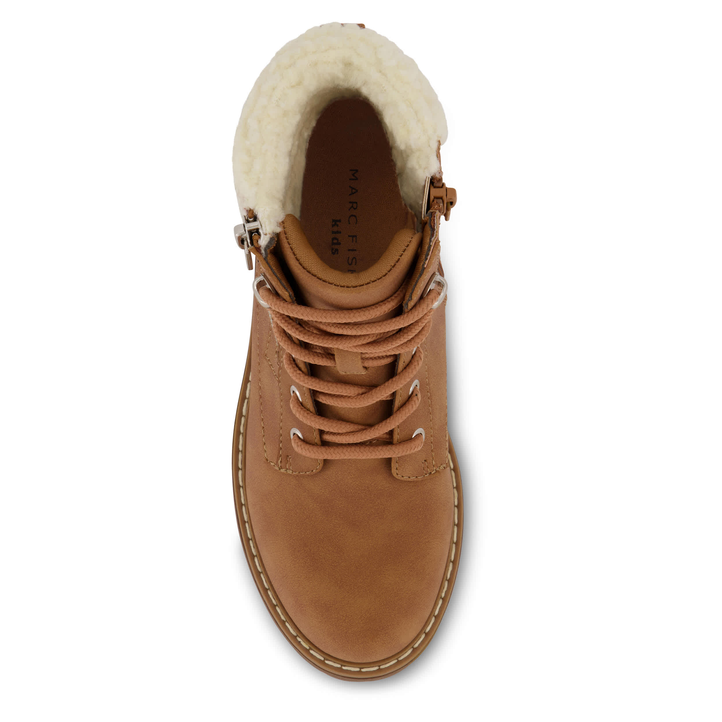 MARC FISHER-GIRLS LITTLE-BIG KID JADE ZIP LACE UP BOOT-COGNAC & 