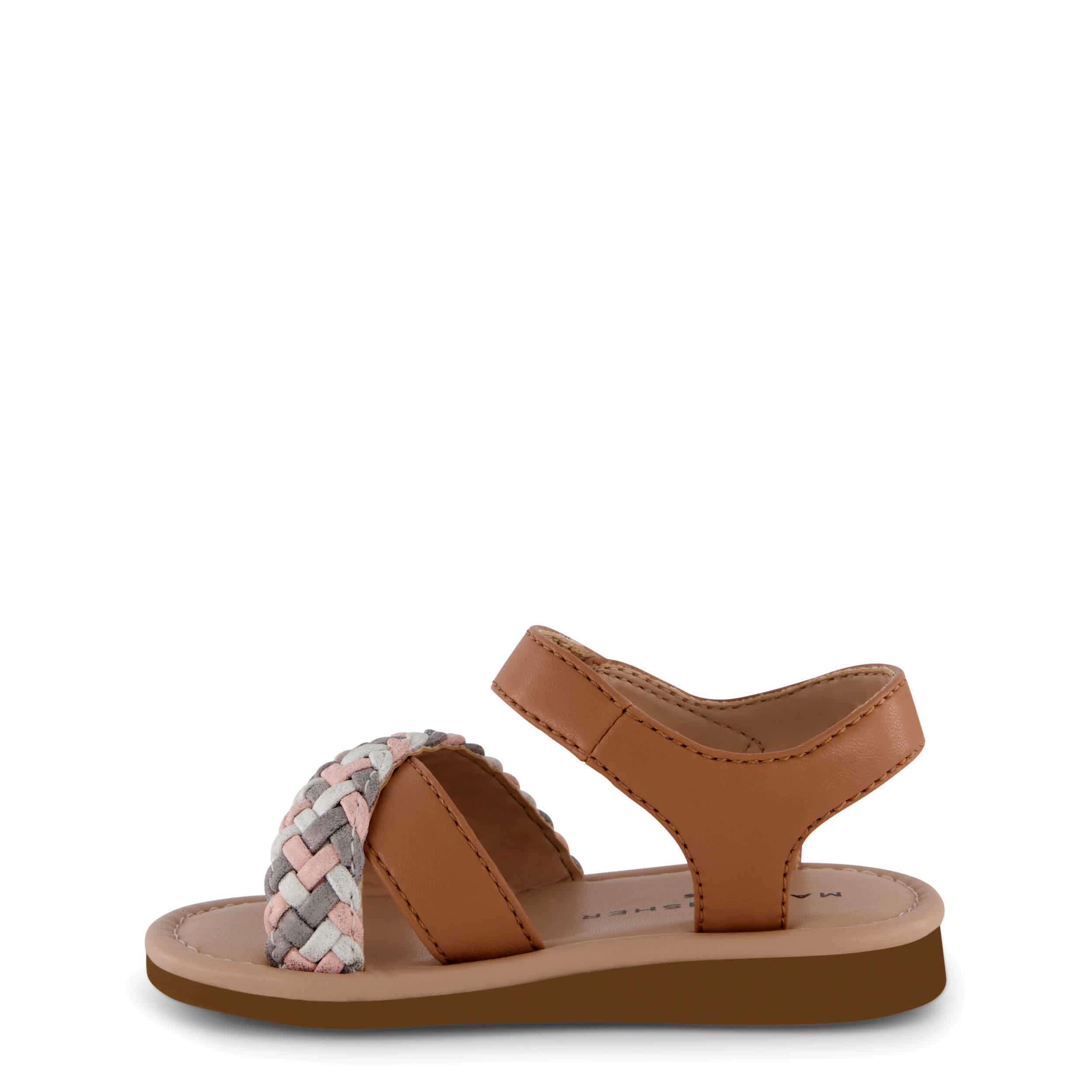 MARC FISHER-GIRLS TODDLER APPLE BRAID STRAP SANDAL-COGNAC & 
