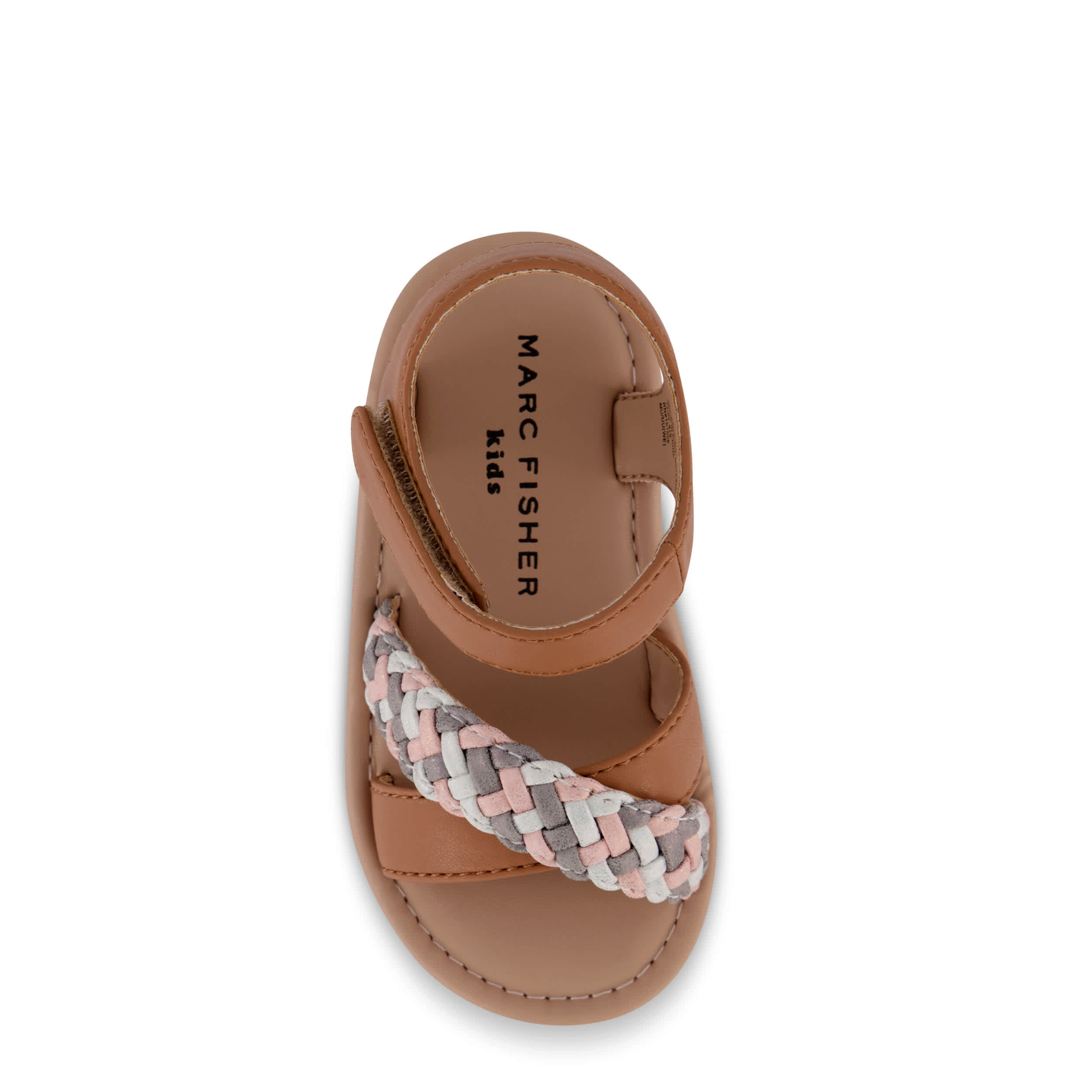 MARC FISHER-GIRLS TODDLER APPLE BRAID STRAP SANDAL-COGNAC & 