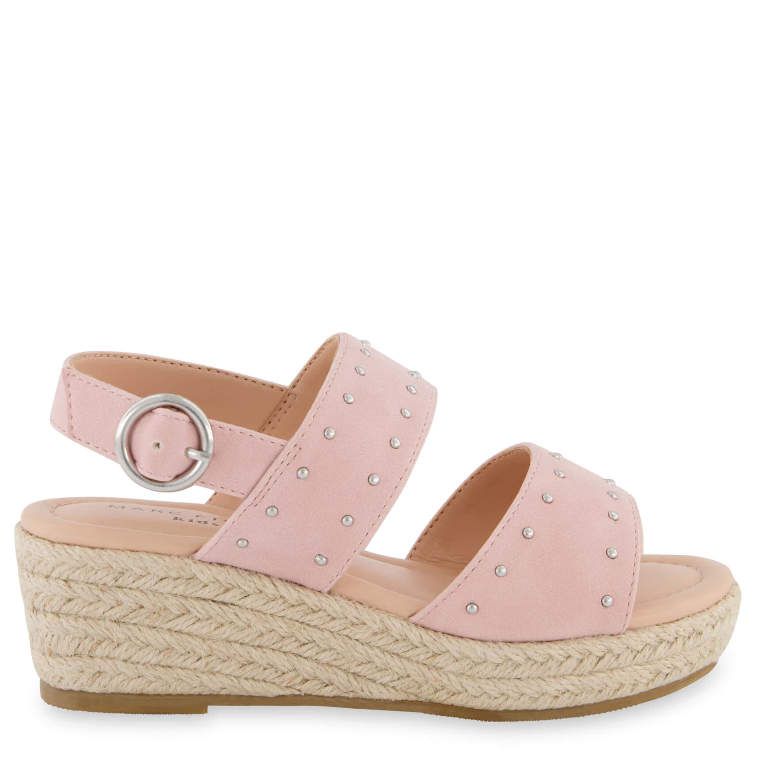MARC FISHER-GIRLS LITTLE-BIG KID MARREN STRAP WEDGE SANDAL-BLUSH & 