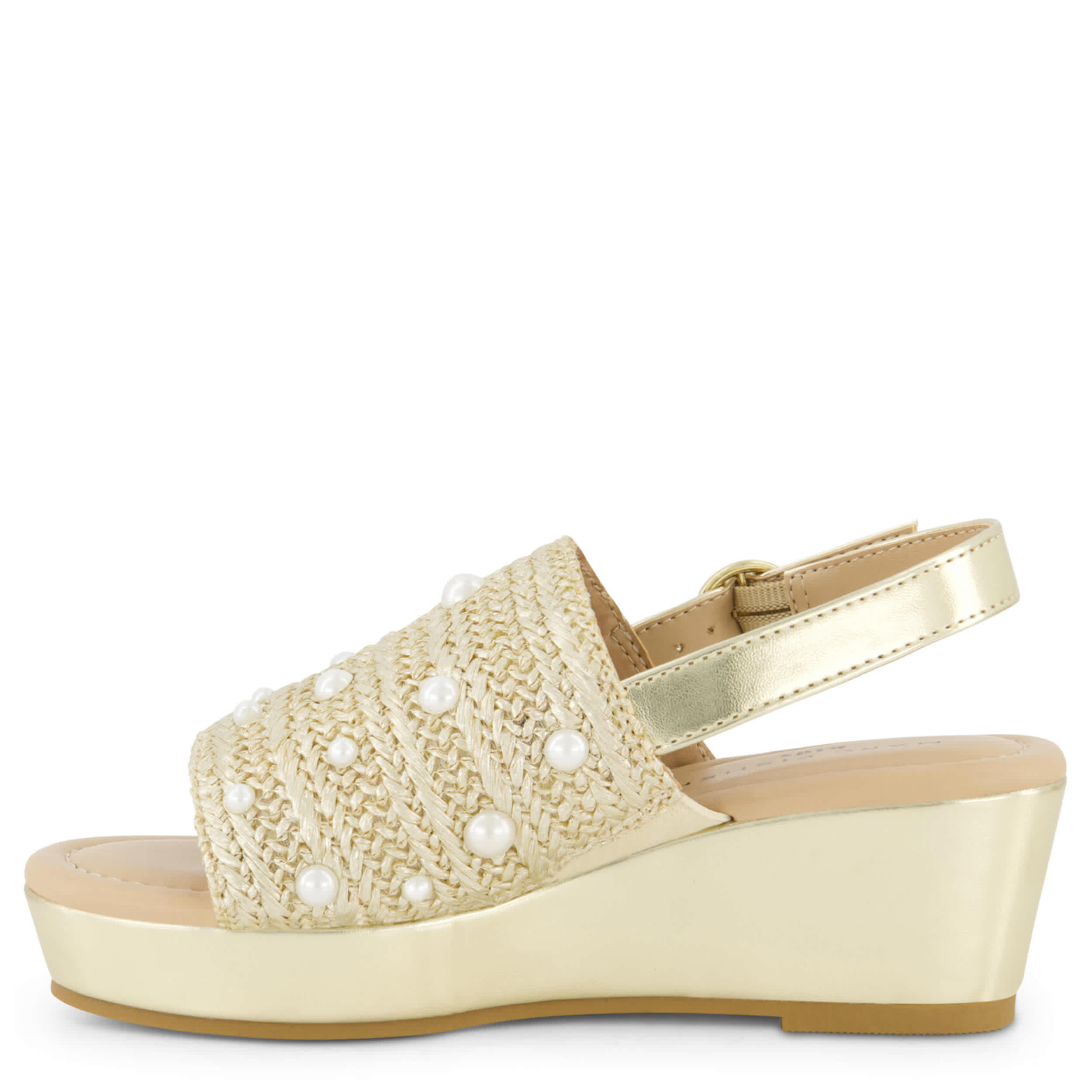 MARC FISHER-GIRLS LITTLE-BIG KID MARREN WEAVE WEDGE SANDAL-CHAMPAGNE & 