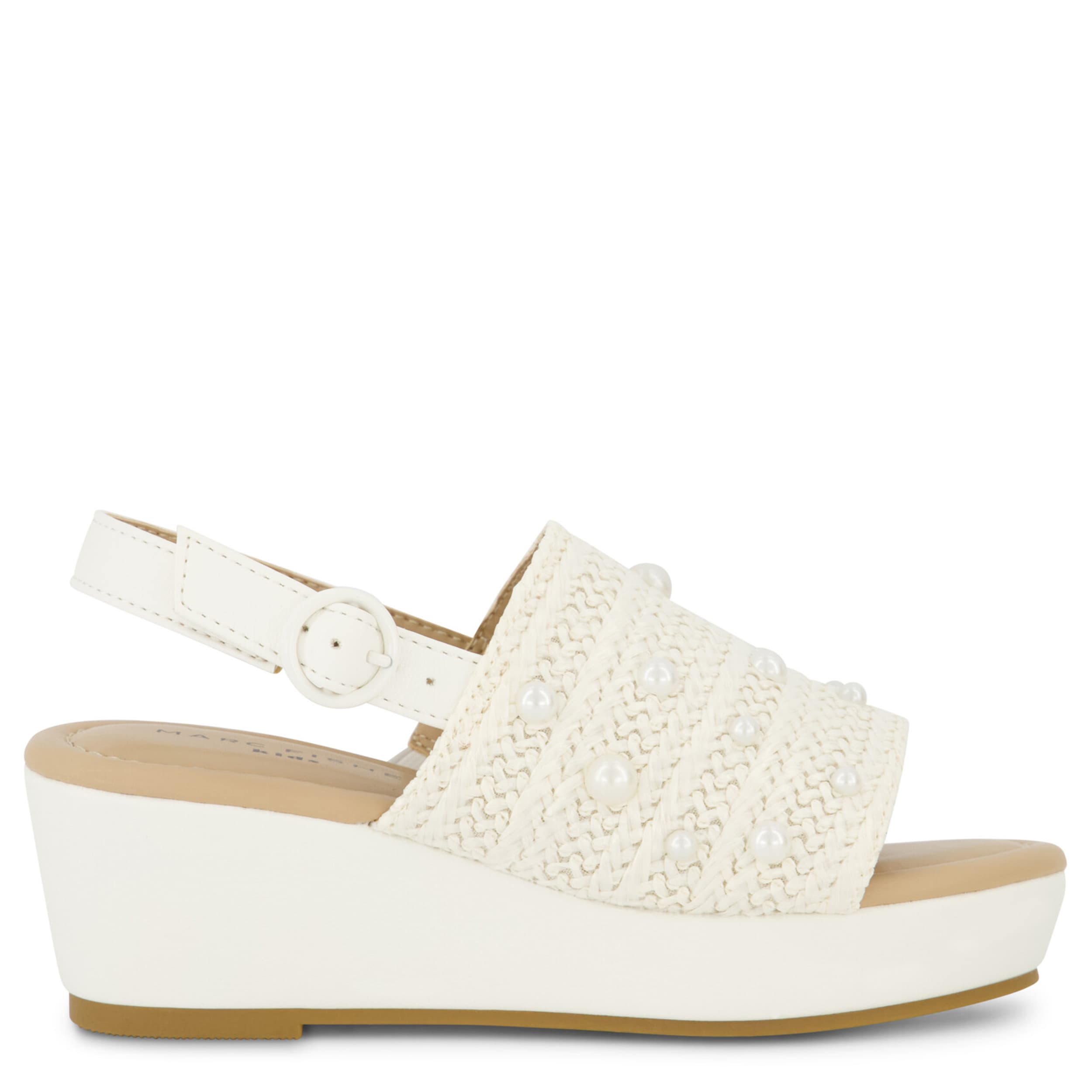 MARC FISHER-GIRLS LITTLE-BIG KID MARREN WEAVE WEDGE SANDAL-WHITE & 
