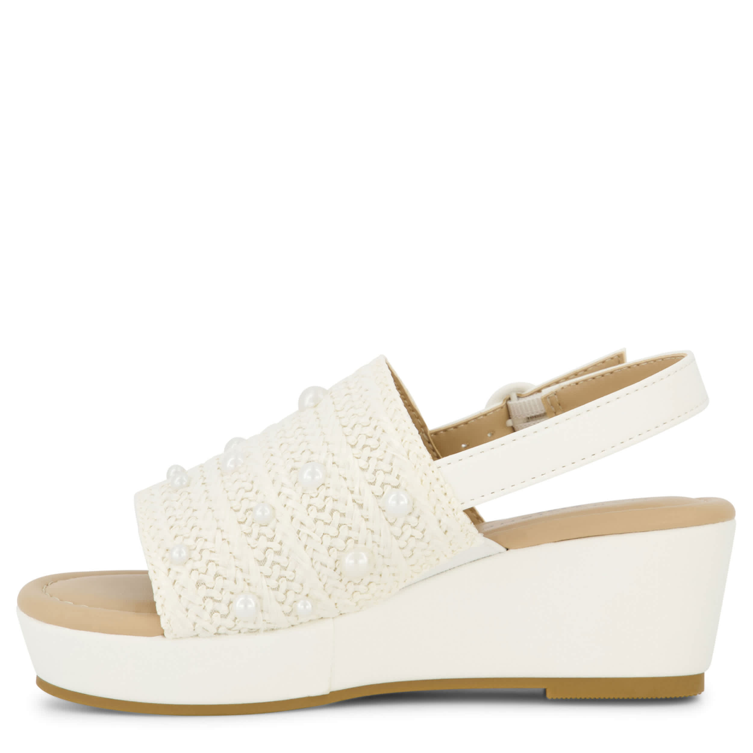MARC FISHER-GIRLS LITTLE-BIG KID MARREN WEAVE WEDGE SANDAL-WHITE & 