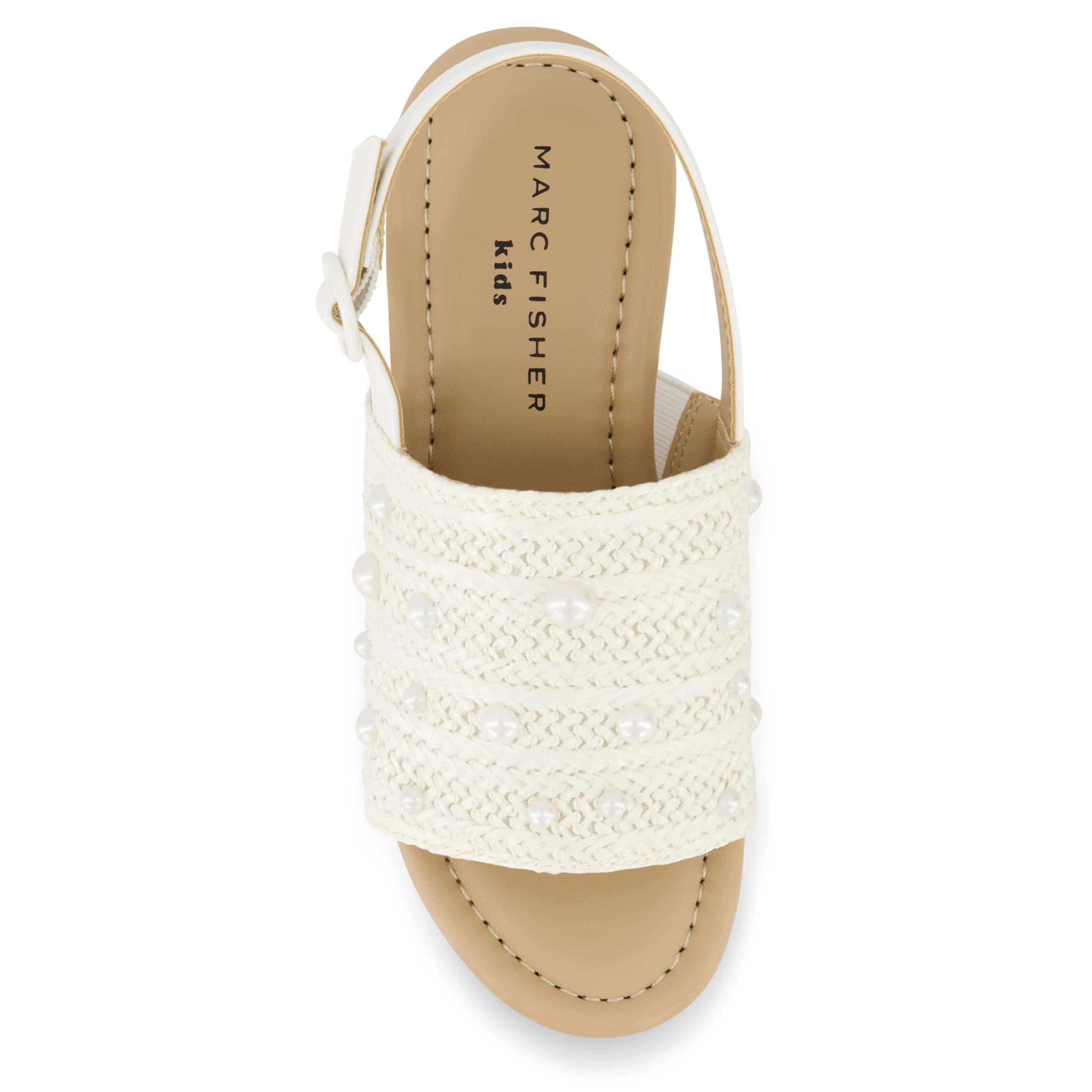 MARC FISHER-GIRLS LITTLE-BIG KID MARREN WEAVE WEDGE SANDAL-WHITE & 