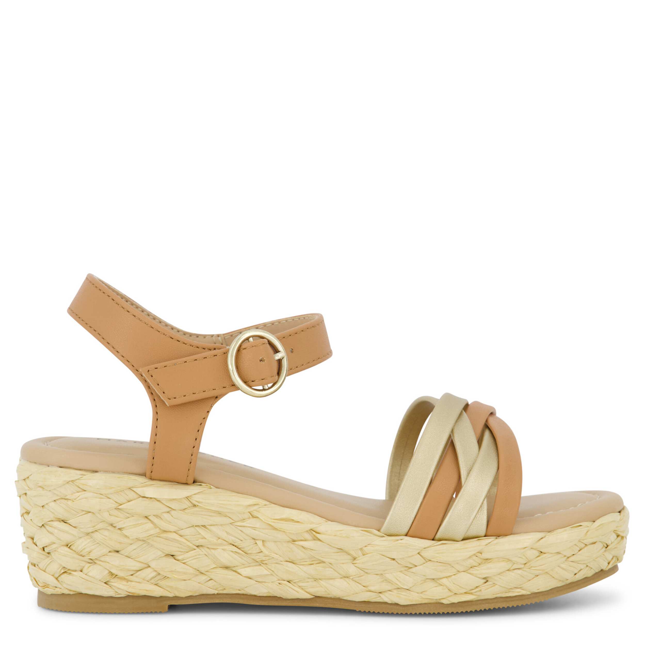 MARC FISHER-GIRLS LITTLE-BIG KID MARREN WEDGE SANDAL-COGNAC & 