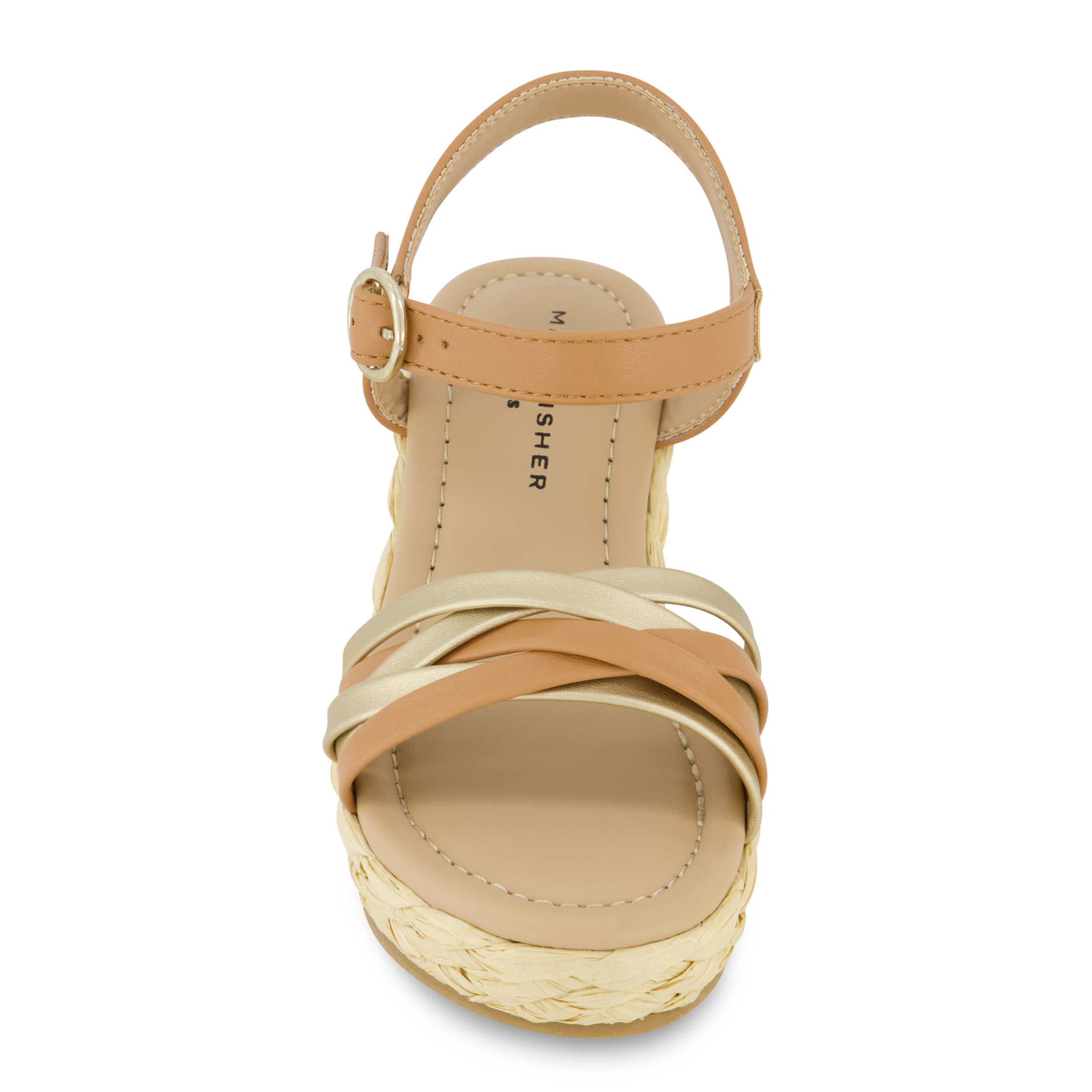 MARC FISHER-GIRLS LITTLE-BIG KID MARREN WEDGE SANDAL-COGNAC & 