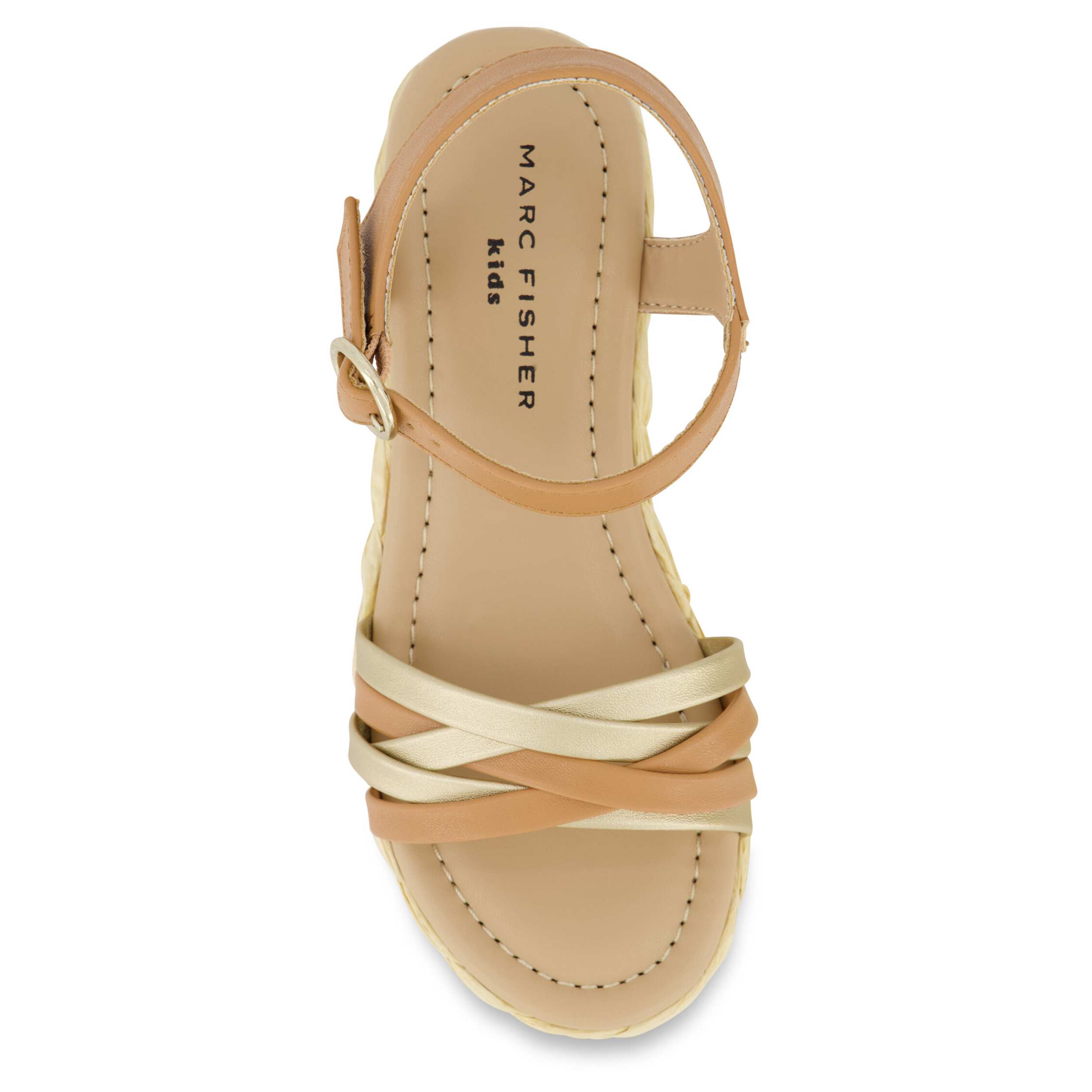 MARC FISHER-GIRLS LITTLE-BIG KID MARREN WEDGE SANDAL-COGNAC & 