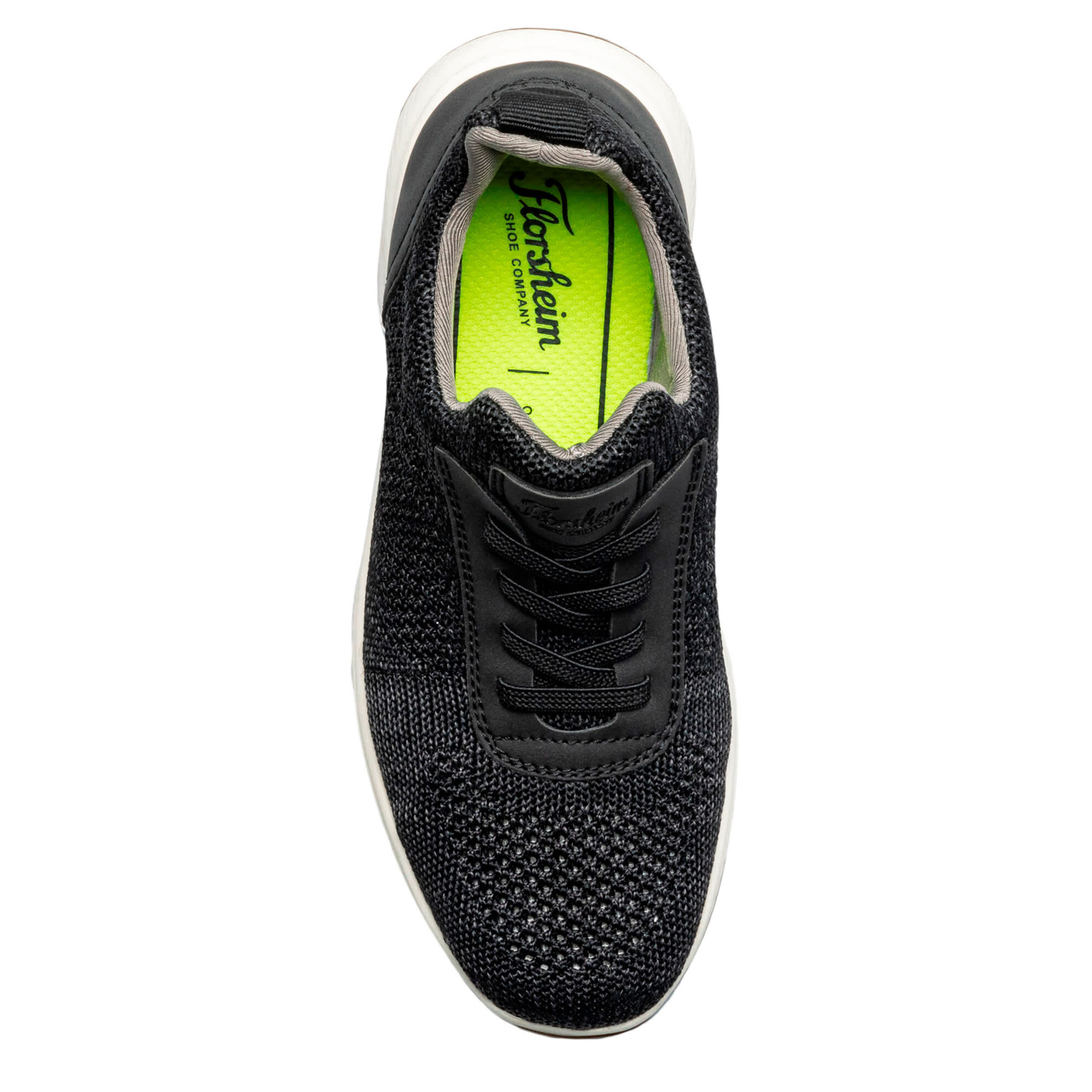 FLORSHEIM-BOYS SATELLITE KNIT ELASTIC LACE SLIP JR SNEAKER-BLACK & 