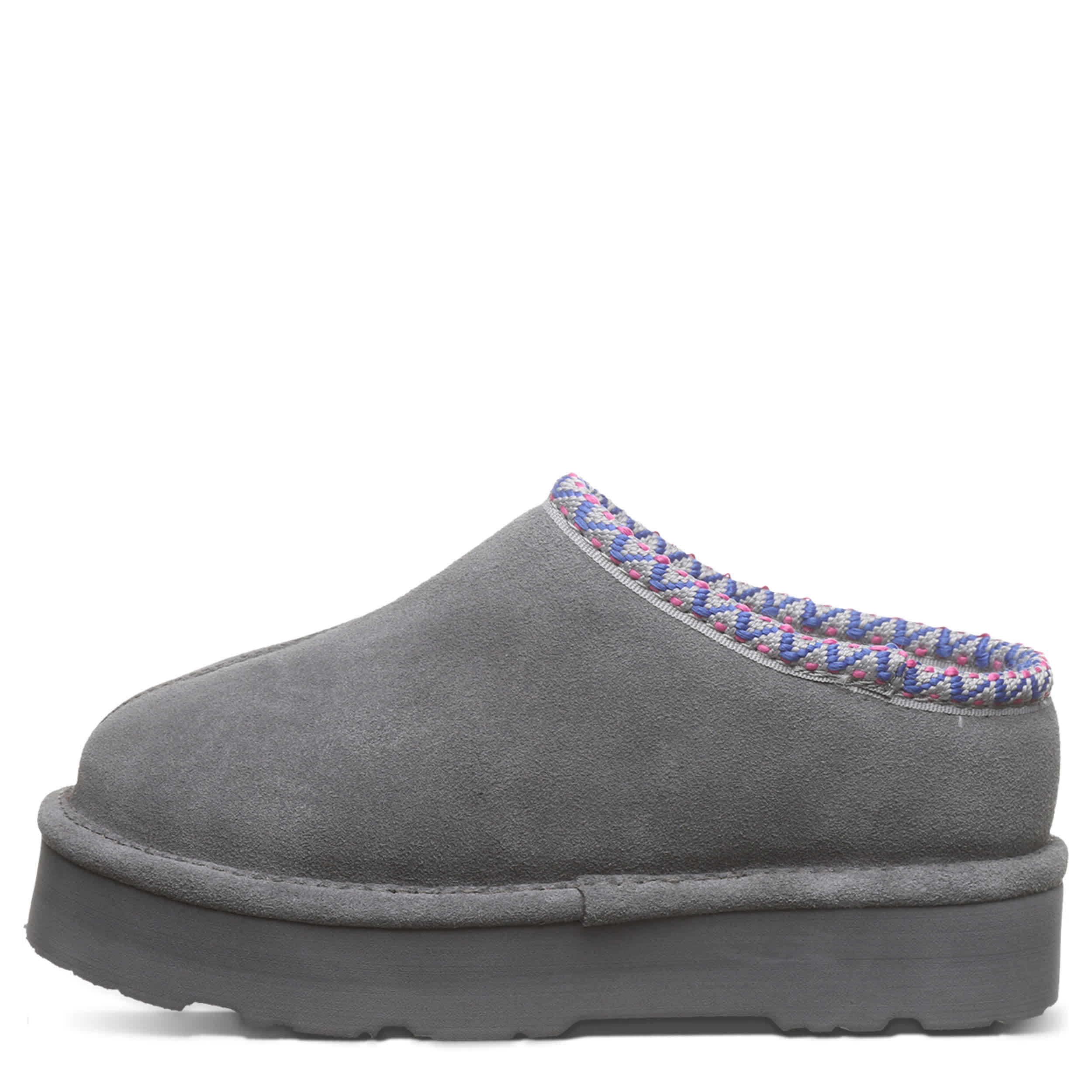 BEARPAW GIRLS LITTLE-BIG KID MARTIS YOUTH PLATFORM SLIPPER - GREY