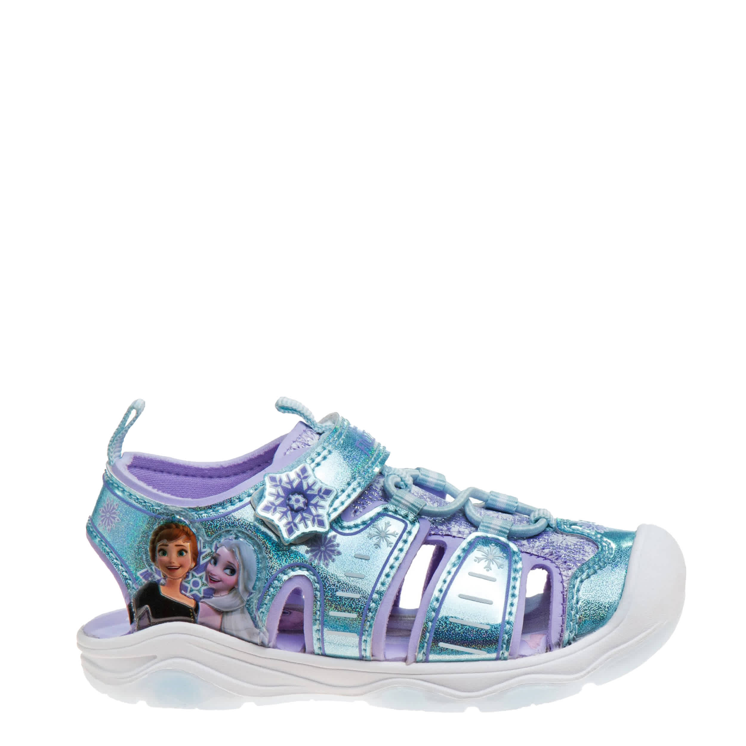DISNEY-GIRLS TODDLER-LITTLE KID FROZEN CLOSED TOE SANDAL-LIGHT BLUE & LILAC